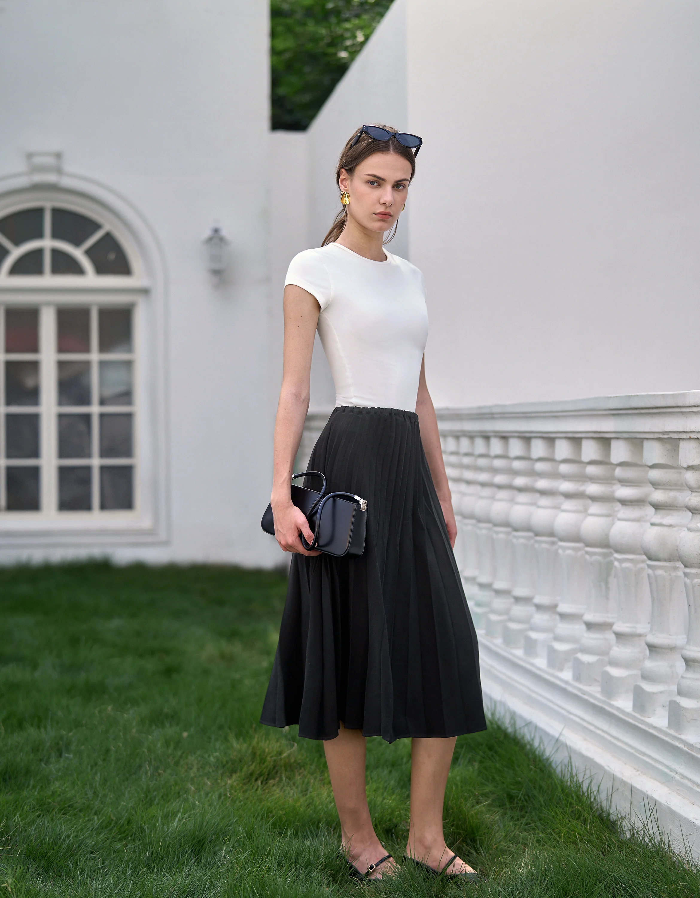 Irregular Pleats A-line Skirt - Image 2