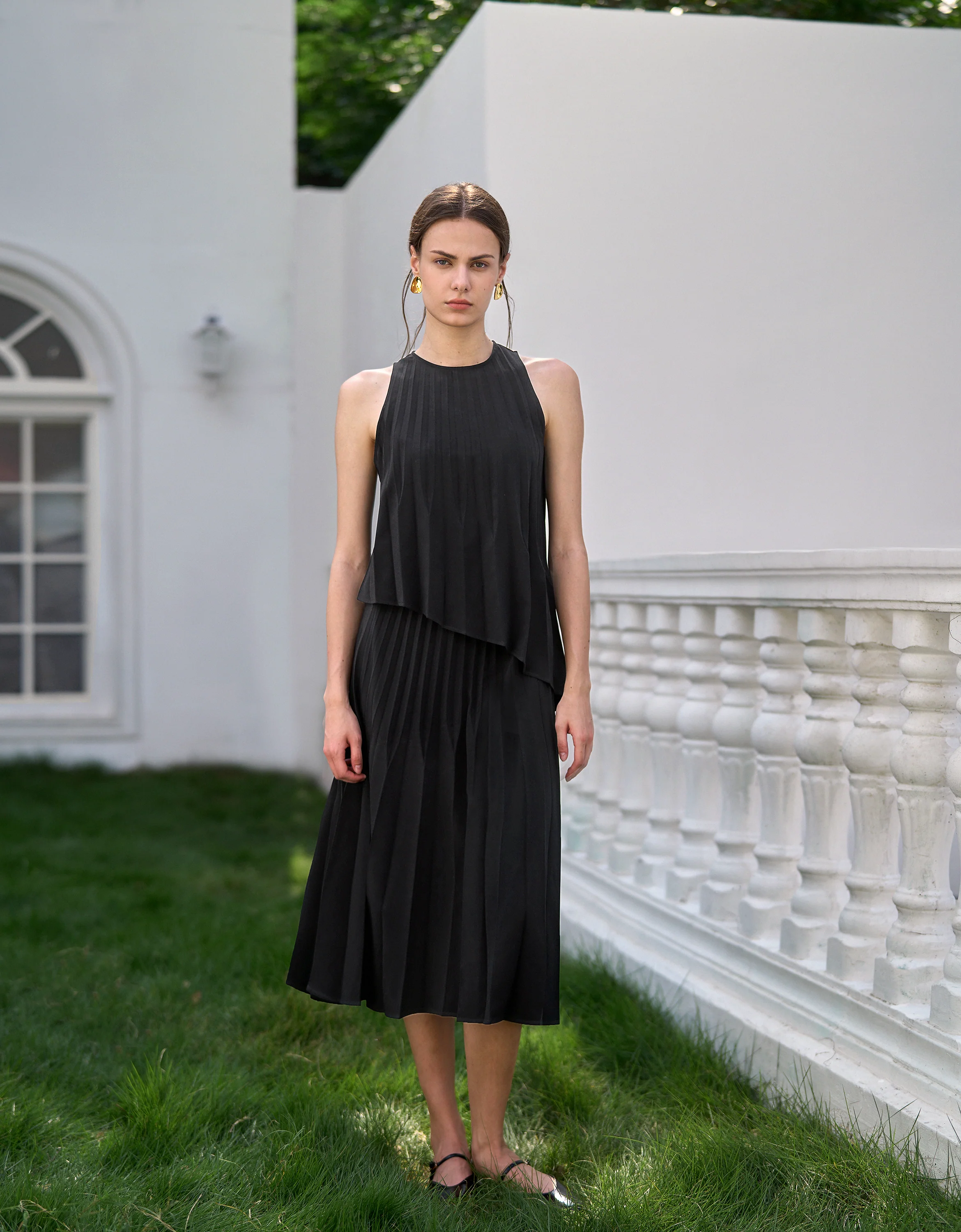 Irregular Pleats A-line Skirt - Image 5