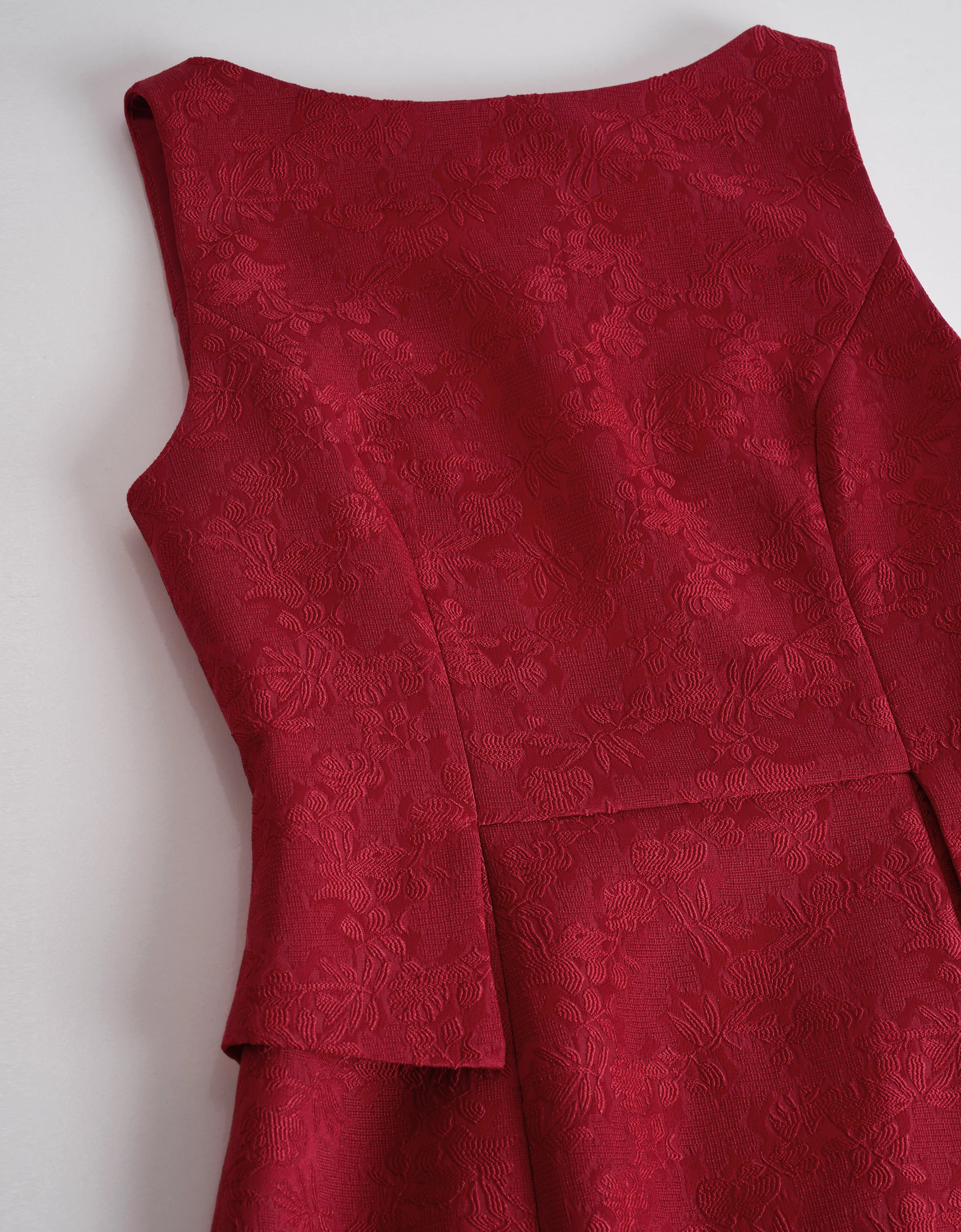 Jacquard Boat Neck Sleeveless Midi Dress - Image 6