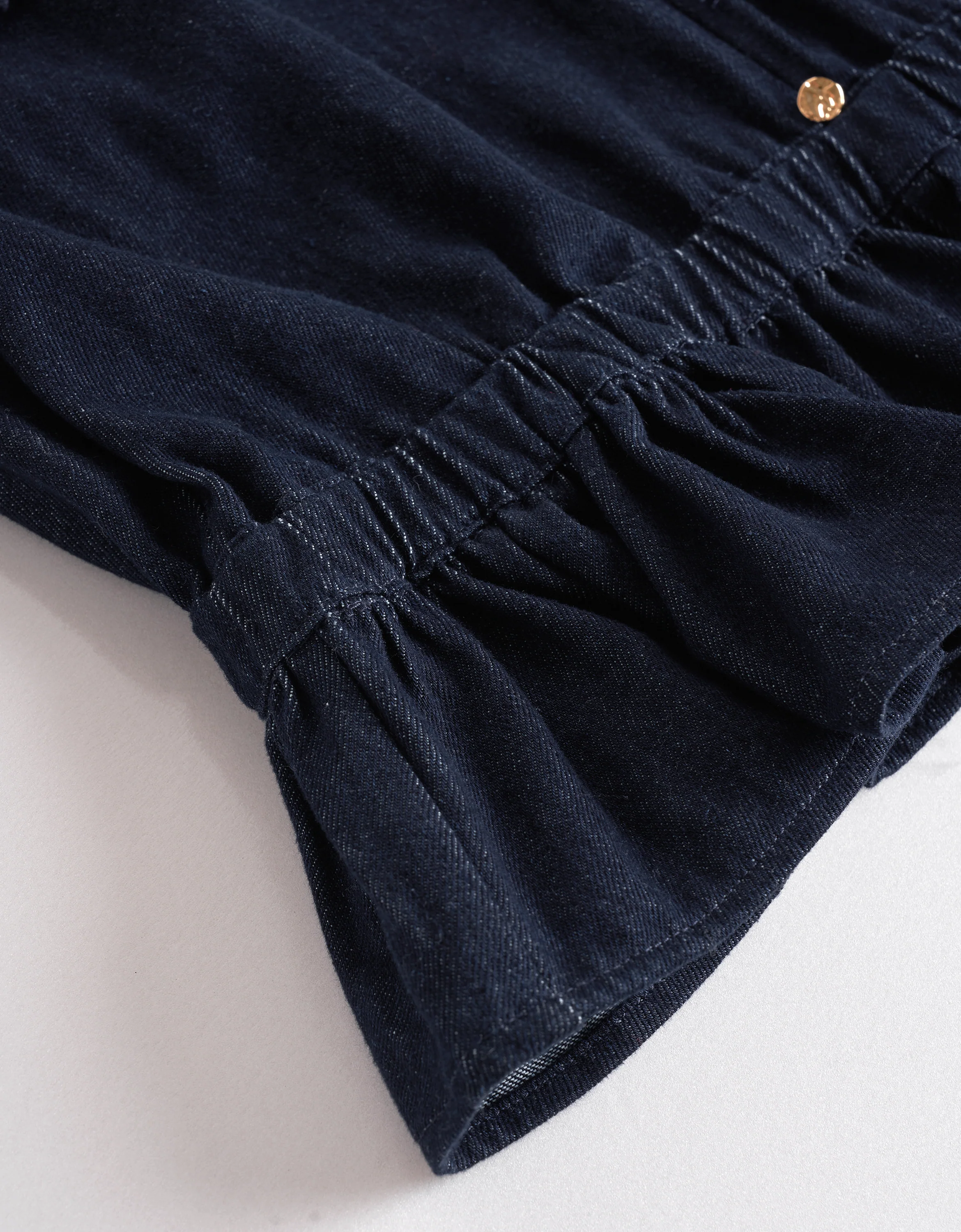 Lace Trim Ruffled Hem Denim Top - Image 5