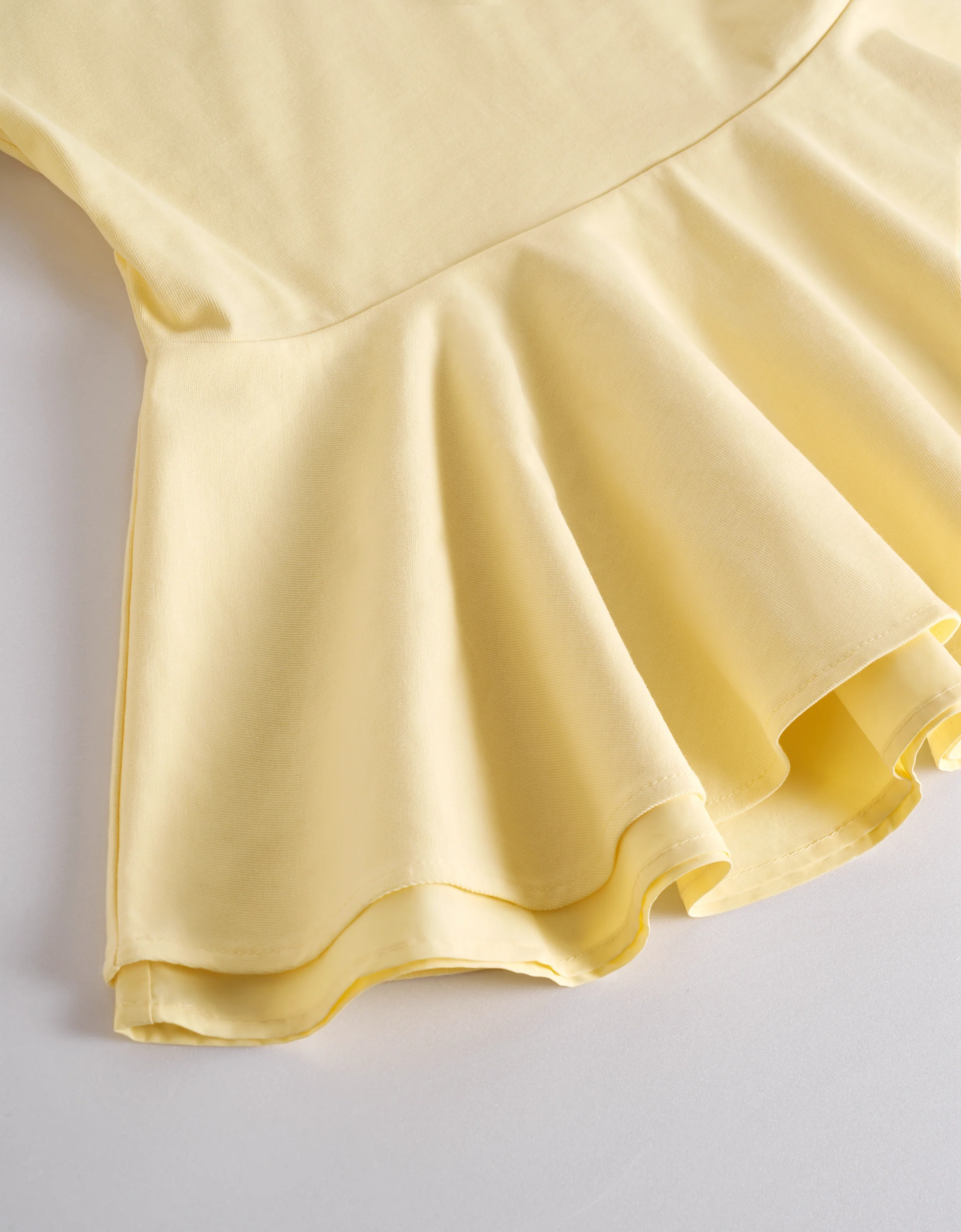 Layered Hem Short Sleeve Peplum Top - Image 6