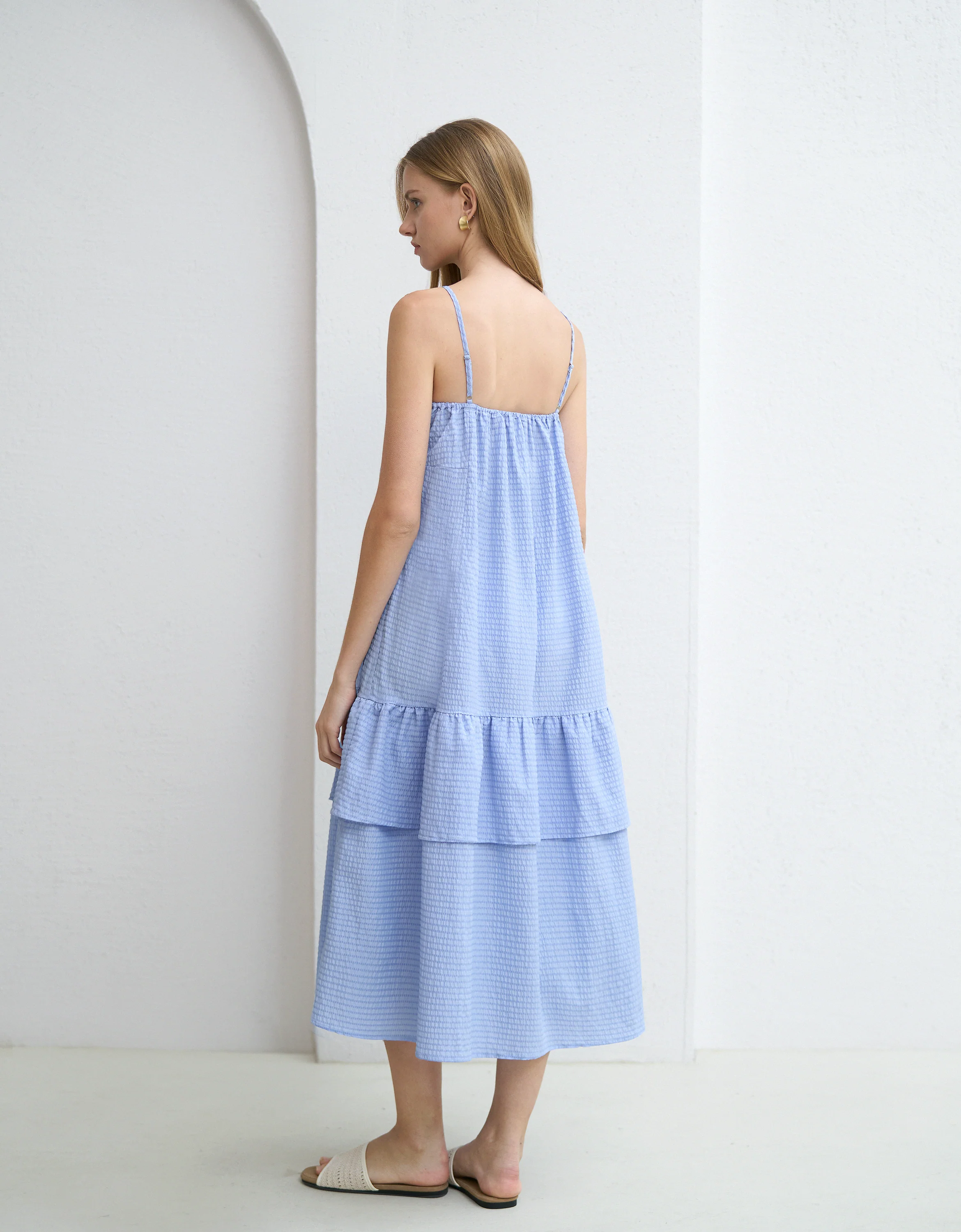 Layered Ruffled Hem Plaid Dress - Image 3