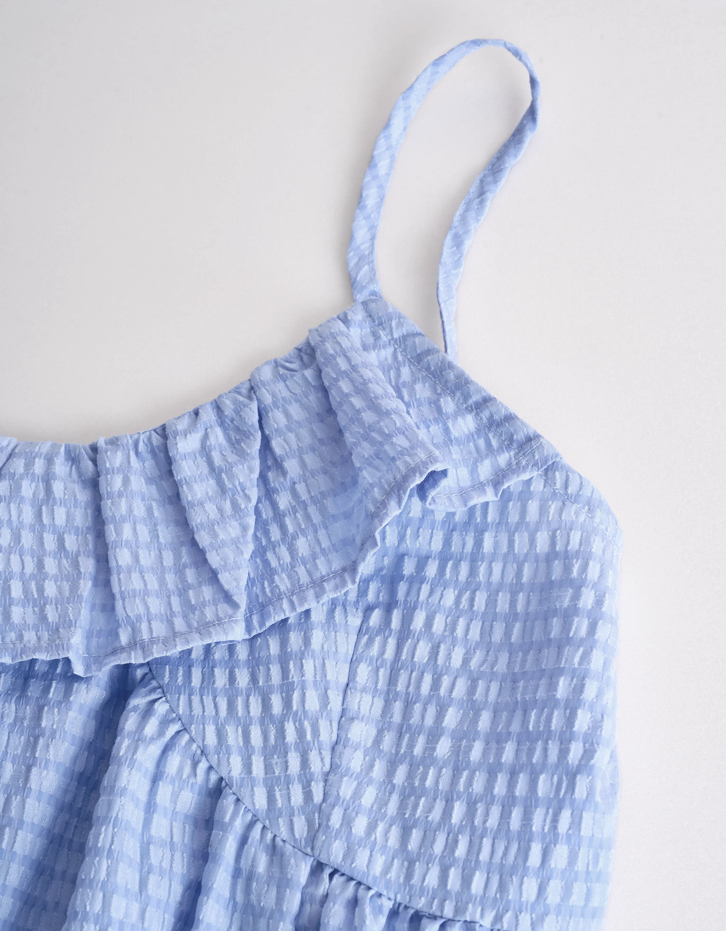 Layered Ruffled Hem Plaid Dress - Image 5