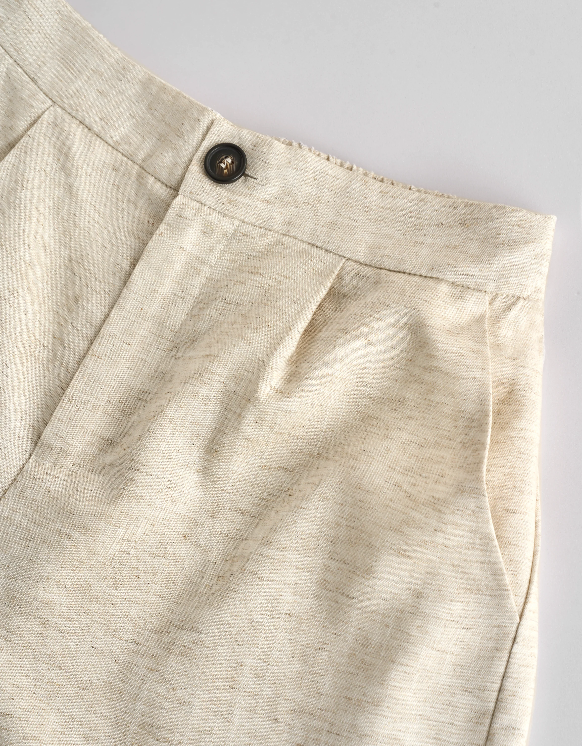 Linen-blend Rolled Hem Shorts - Image 6