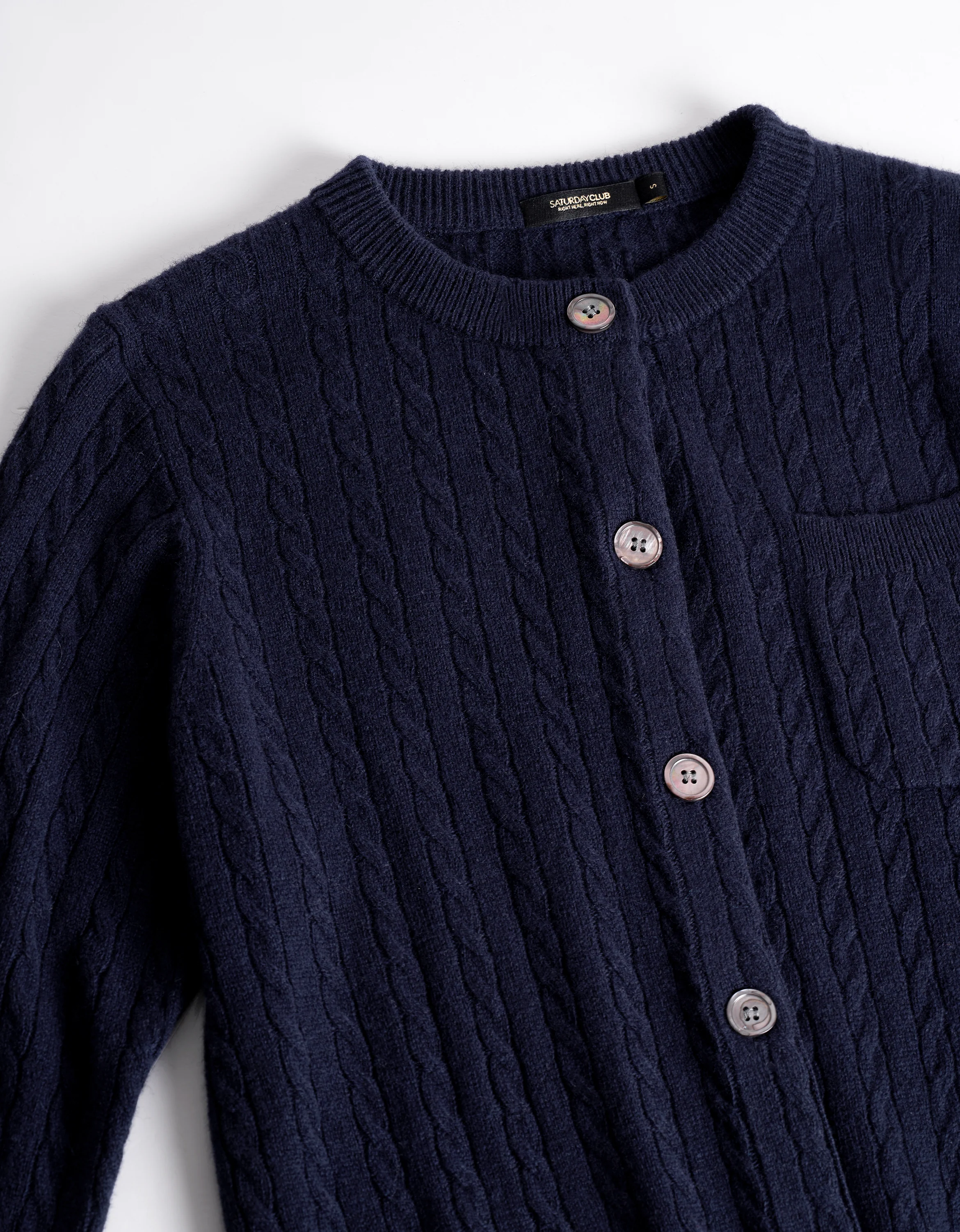 Long Sleeve Cable Knit Cardigan - Image 6