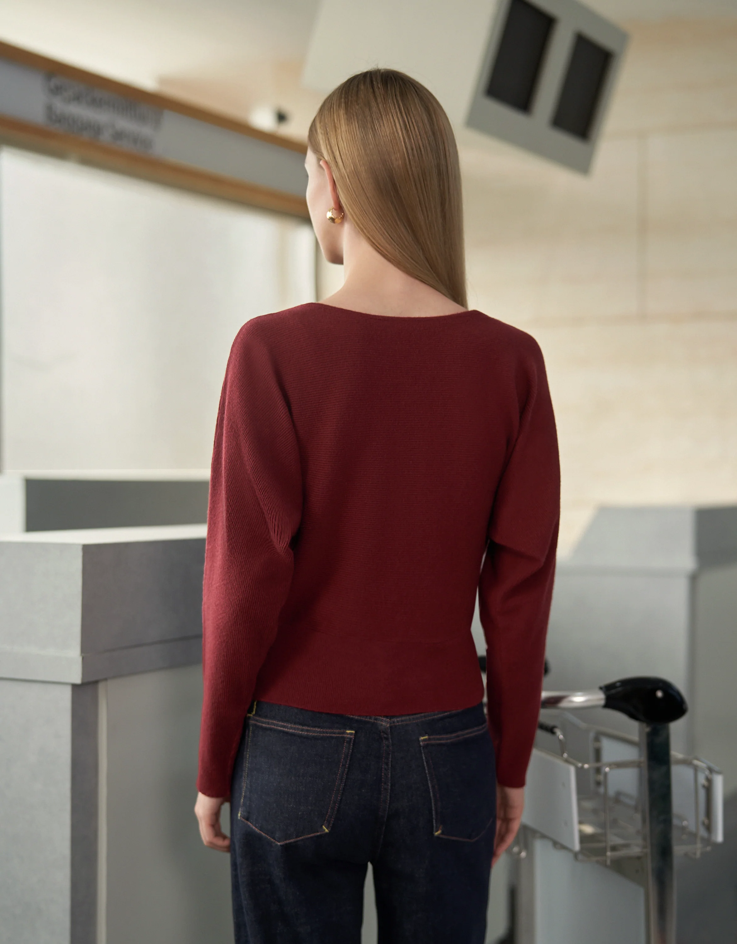 Long Sleeve Ruched Hem Knitted Top - Image 10