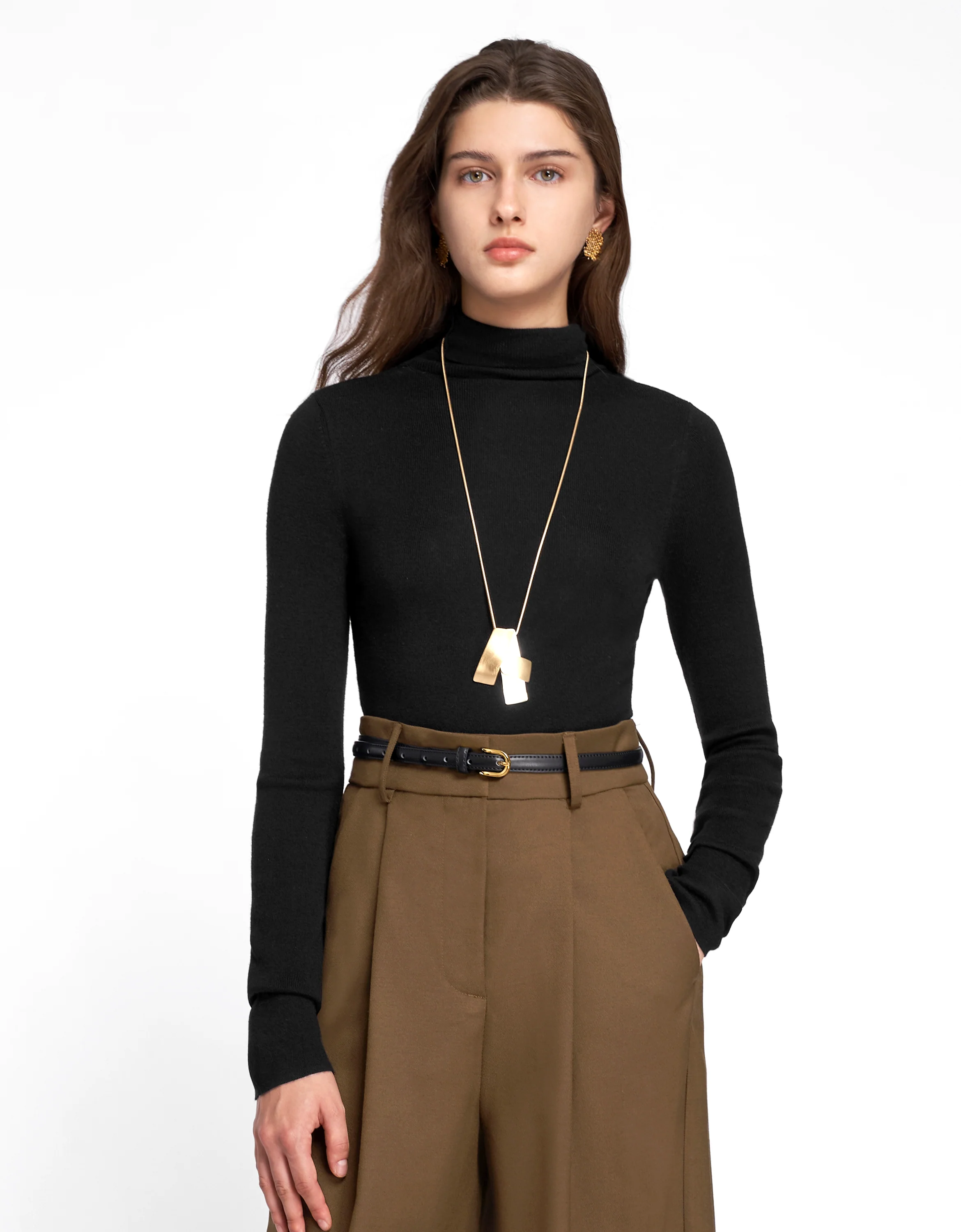 Long Sleeve Turtleneck Knit Top - Image 4