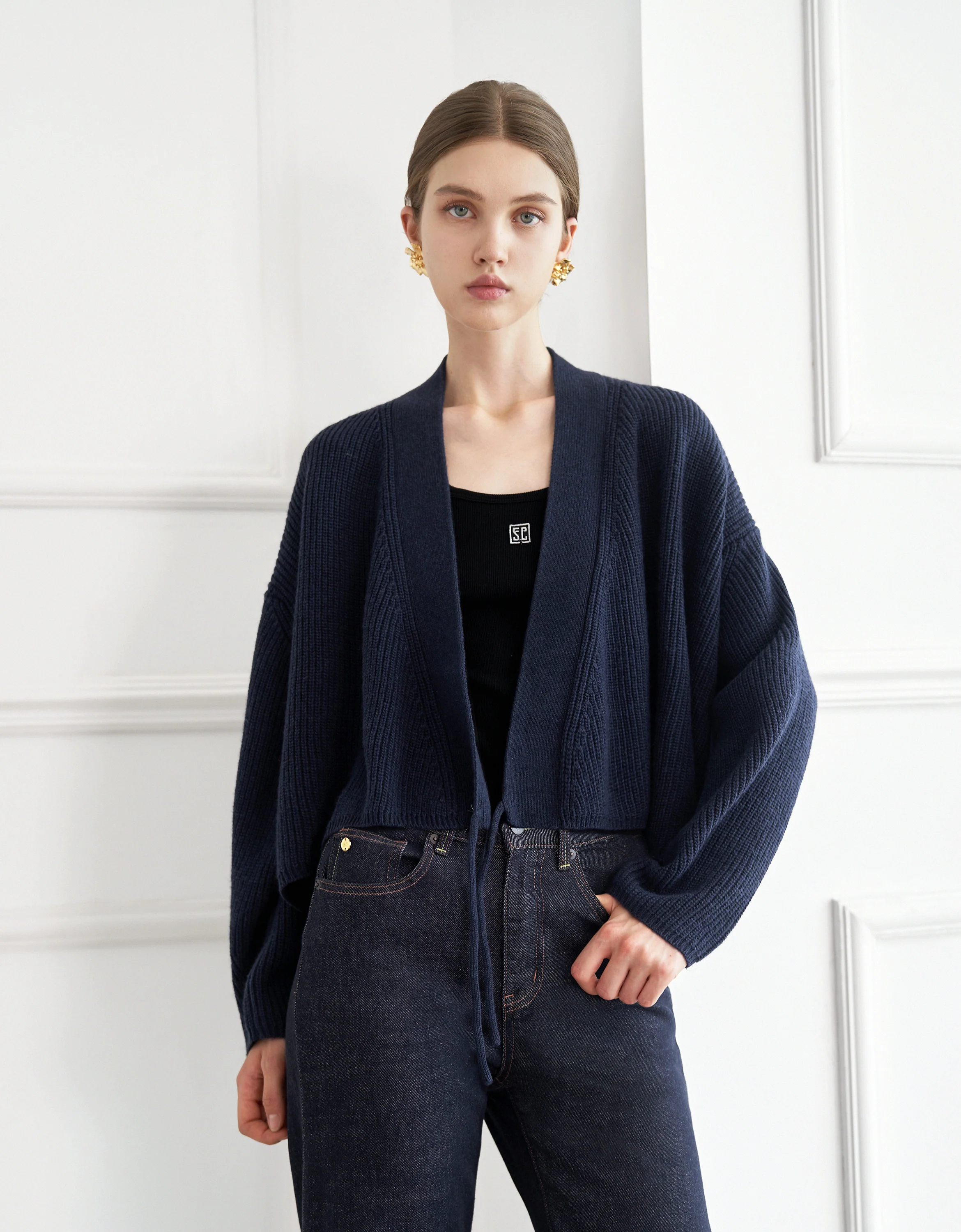Long Sleeve Wool Knit Cardigan - Image 3