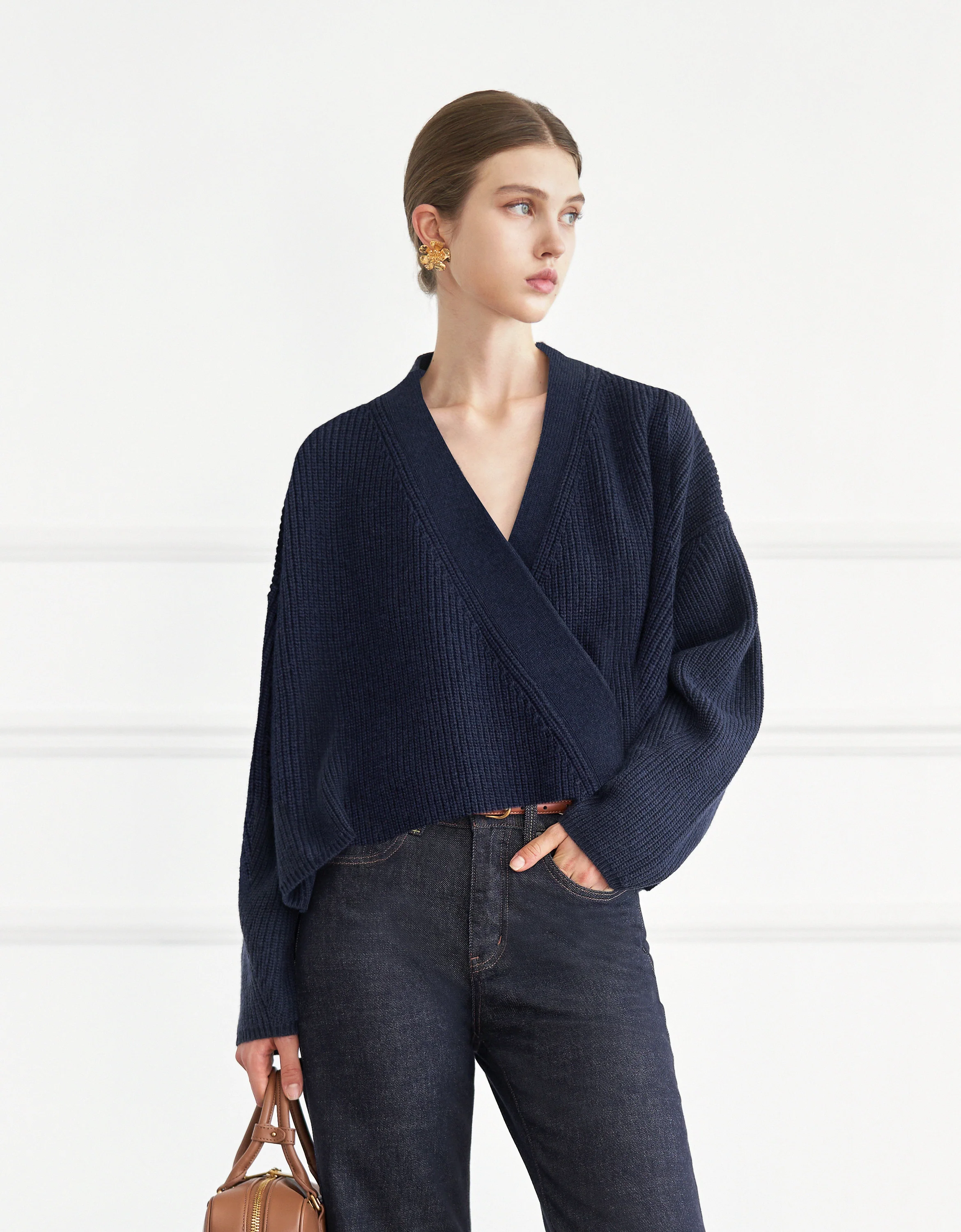 Long Sleeve Wool Knit Cardigan - Image 5