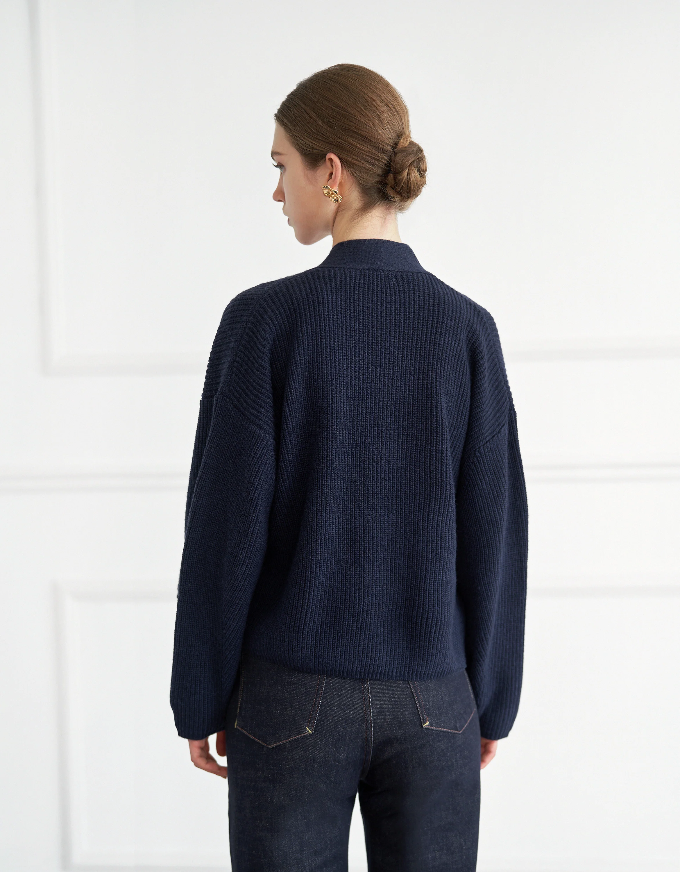 Long Sleeve Wool Knit Cardigan - Image 6