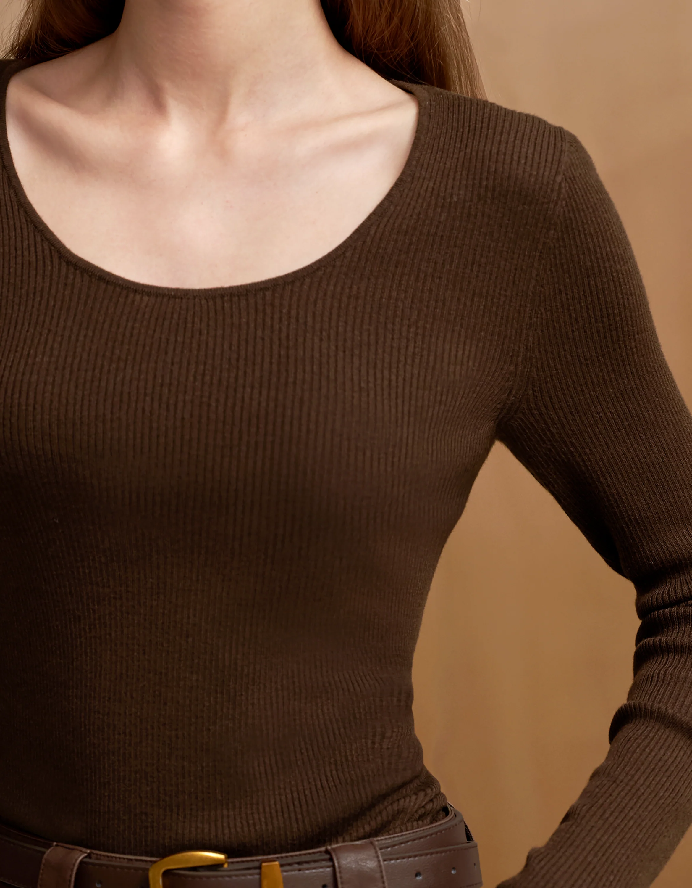 Long Sleeve Wool Knit Top - Image 10