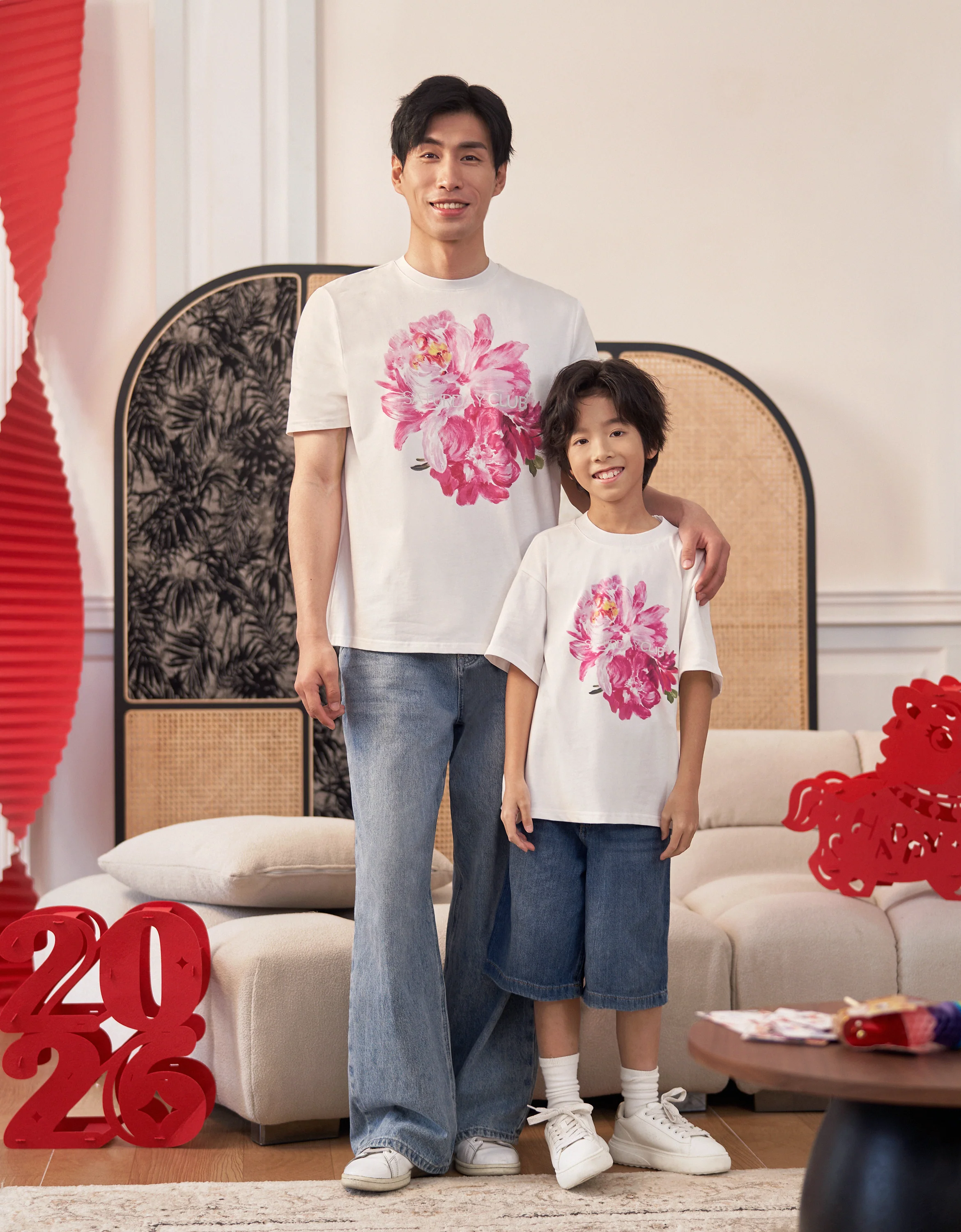 Men's Floral Print Logo T-Shirt - Image 3