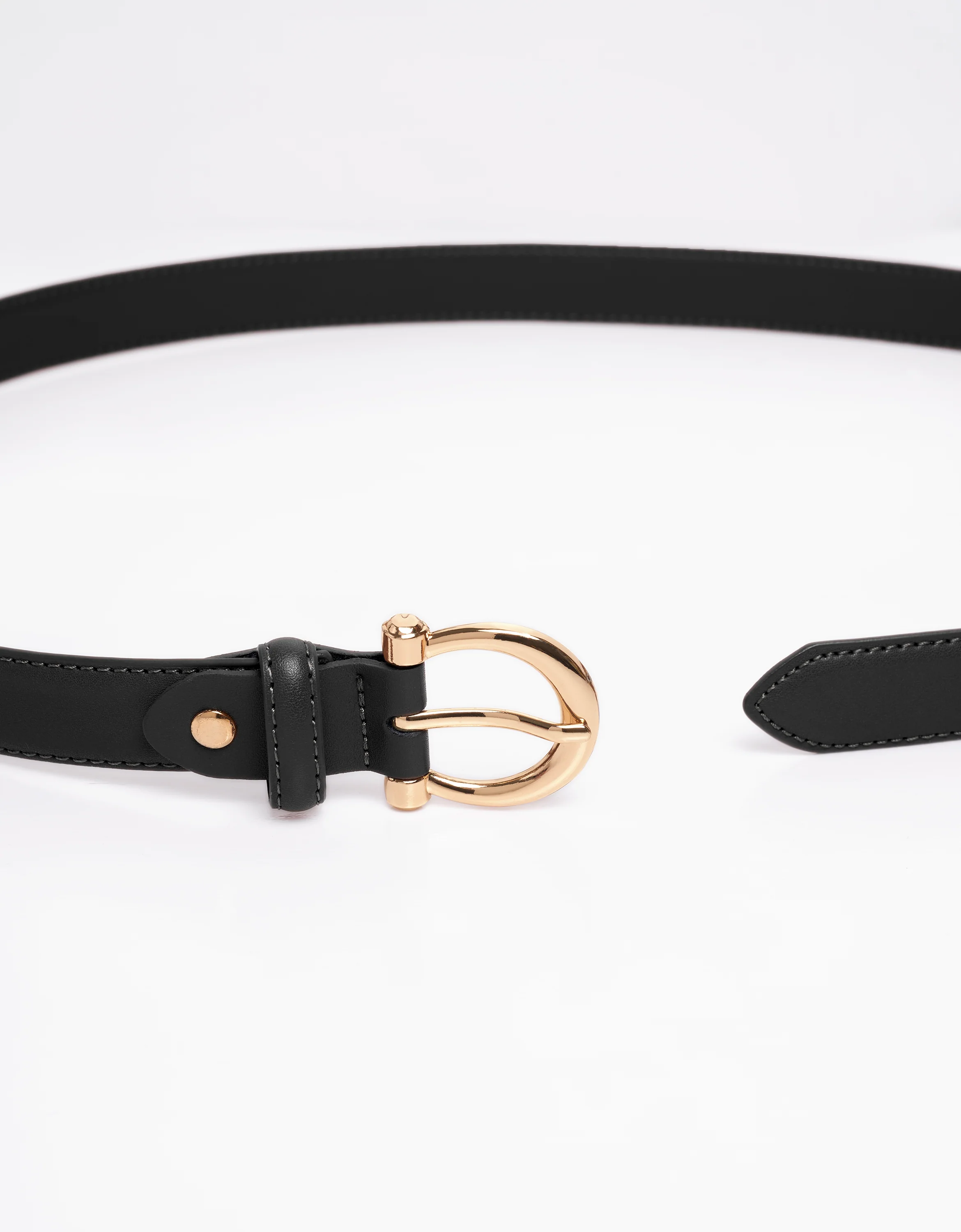 Metal Buckle Leather Belt - Image 3