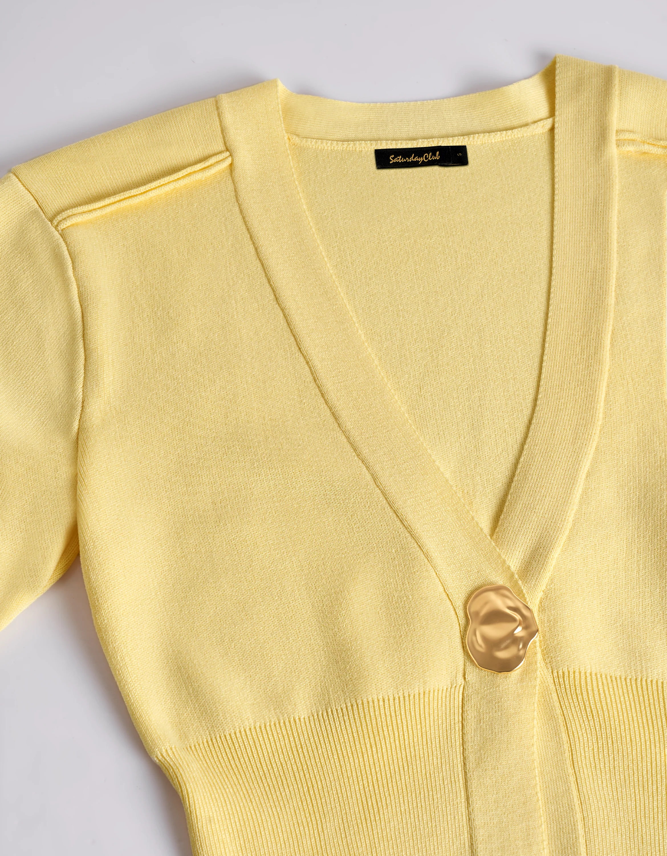 Metal Buckle Long Sleeve Knitted Cardigan - Image 5