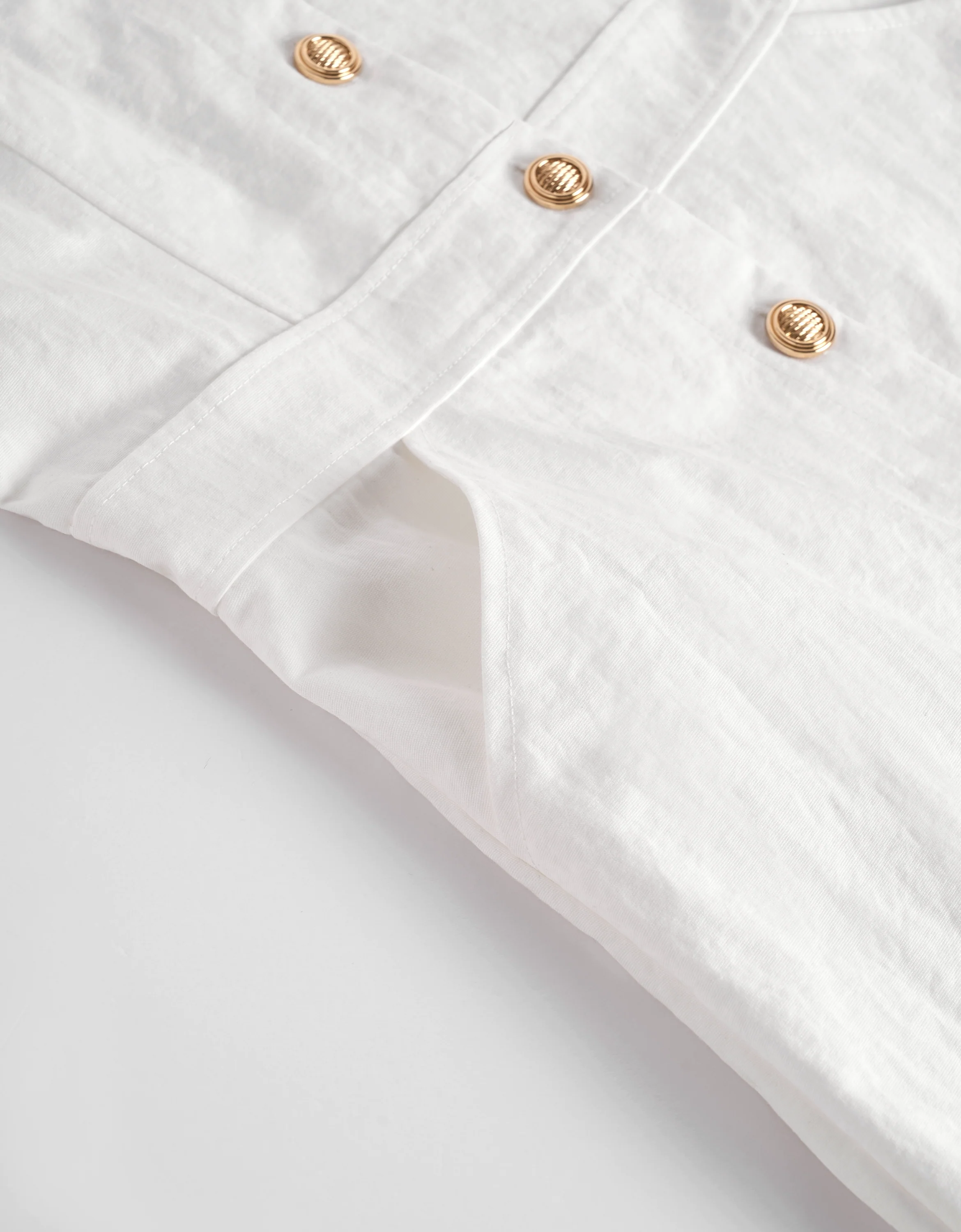 Metal Button Cap Sleeve Short Dress - Image 6