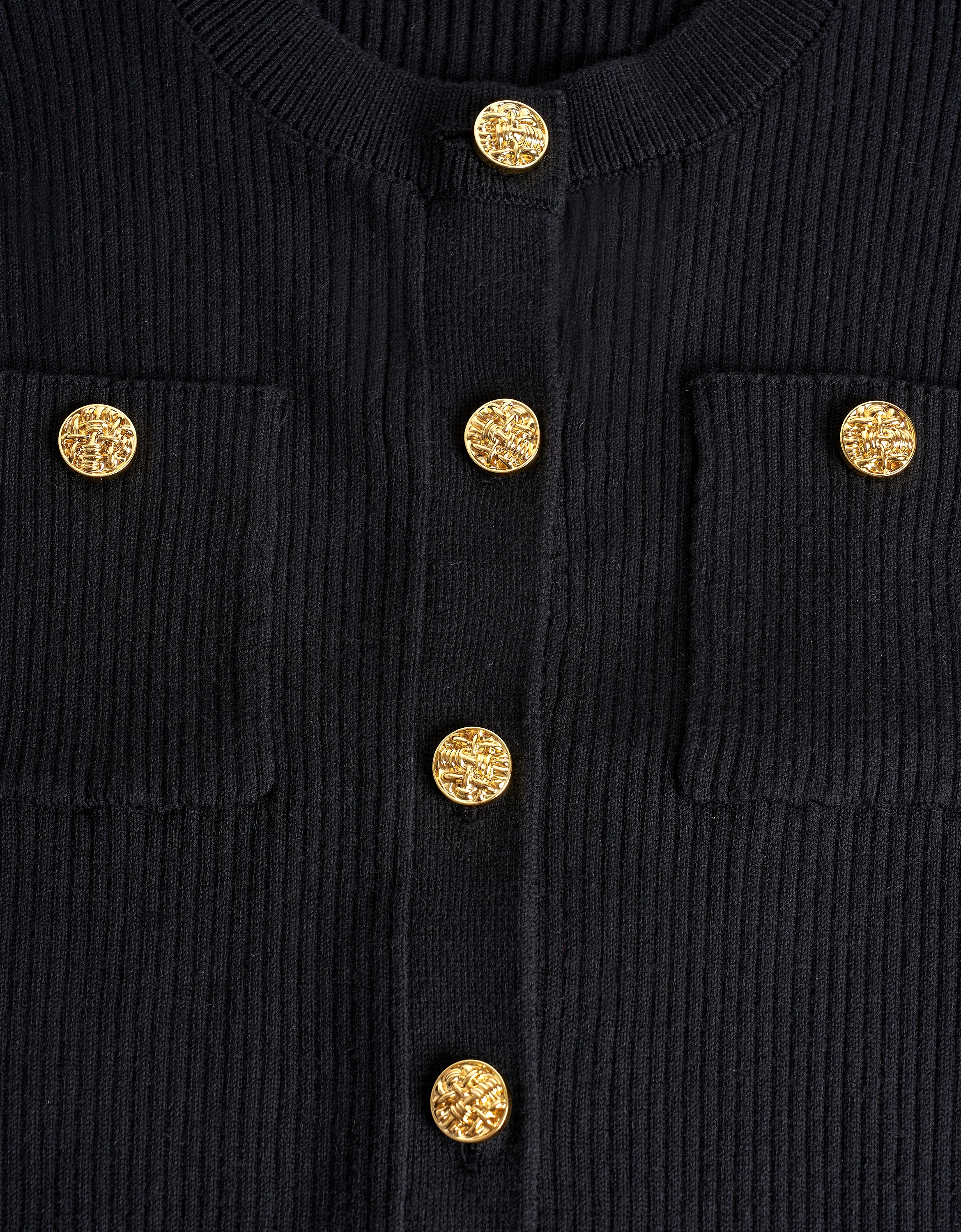 Metal Button Long Sleeve Knit Top - Image 5