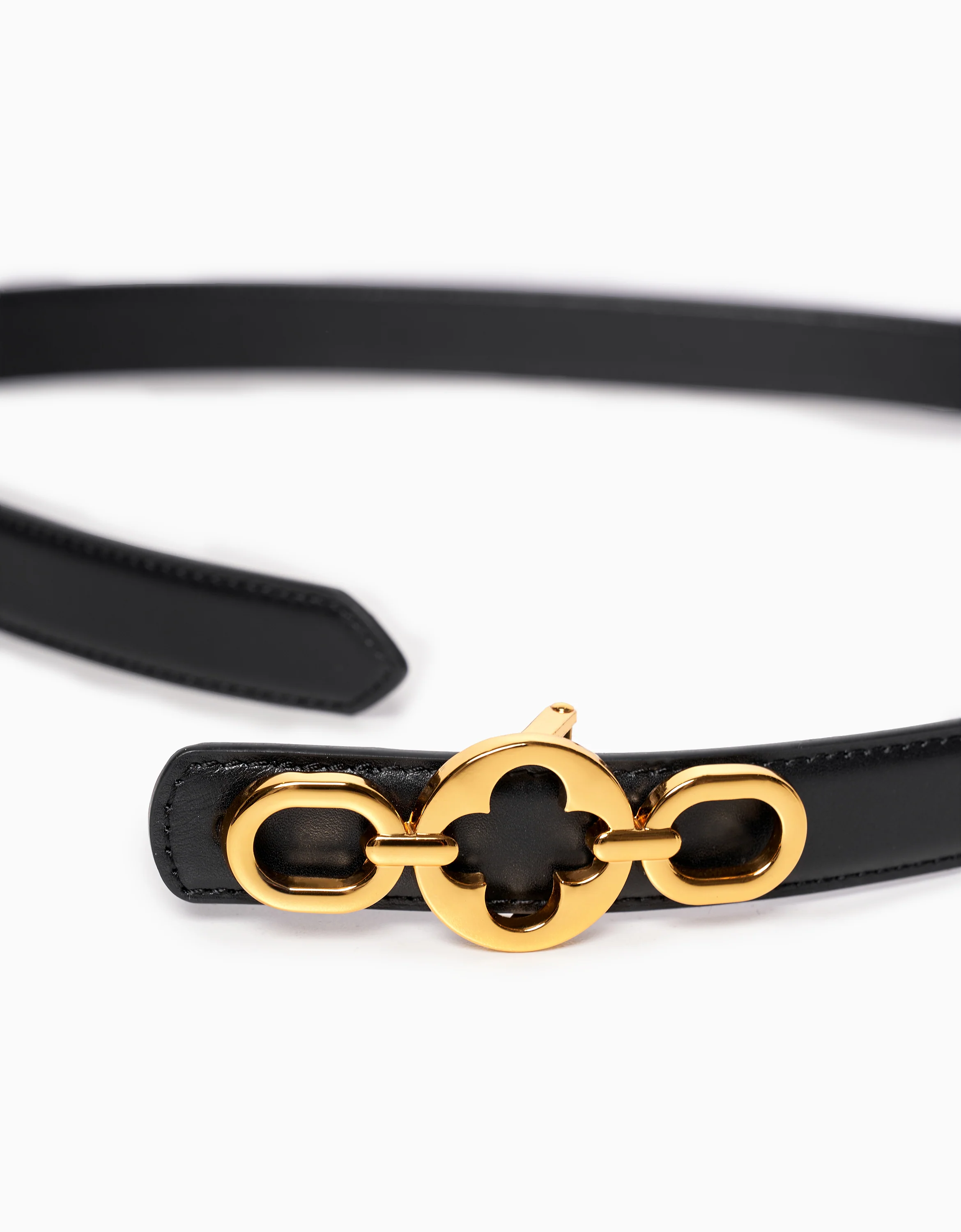 Metallic Buckle Leather Belt - Image 4