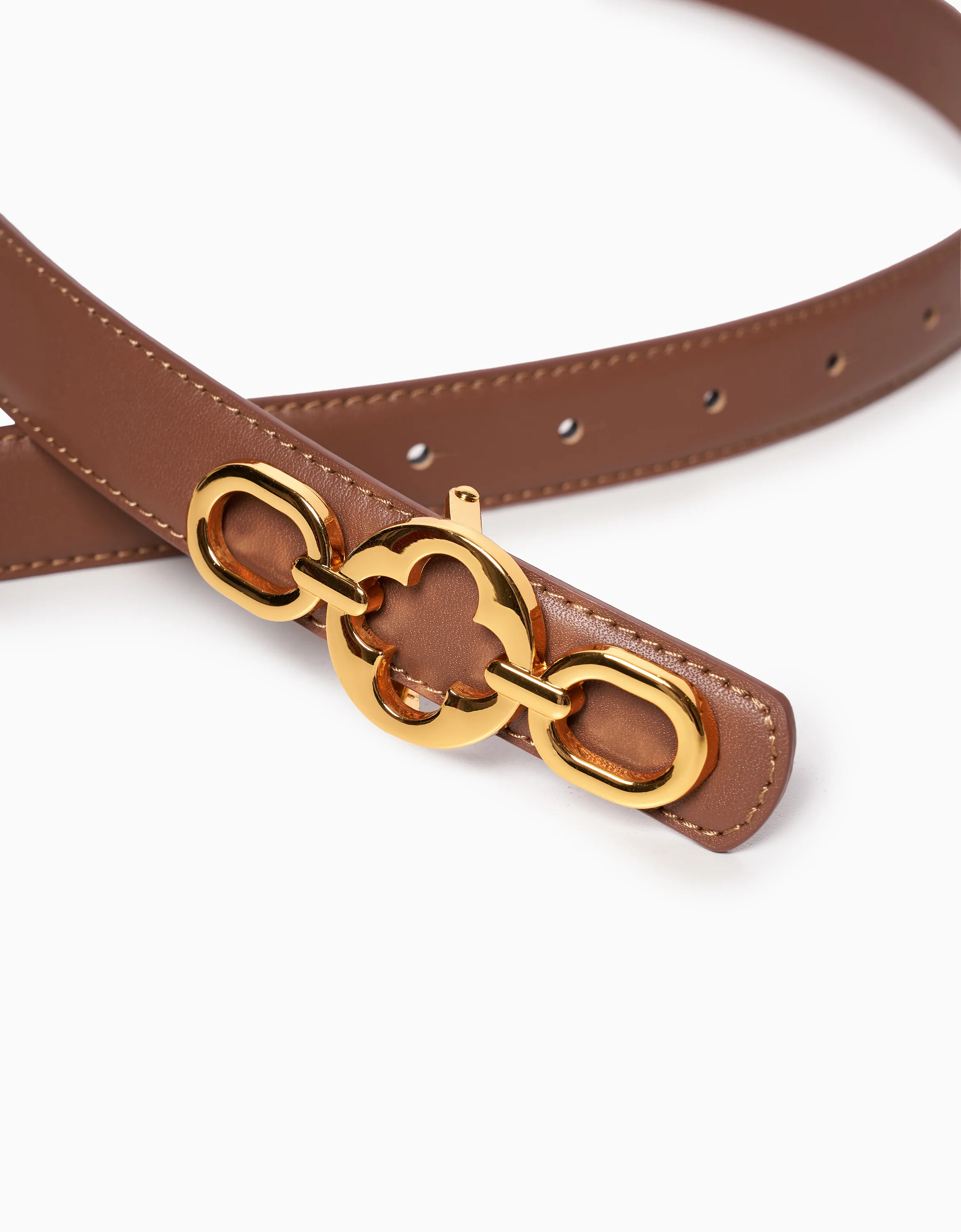 Metallic Buckle Leather Belt - Image 8