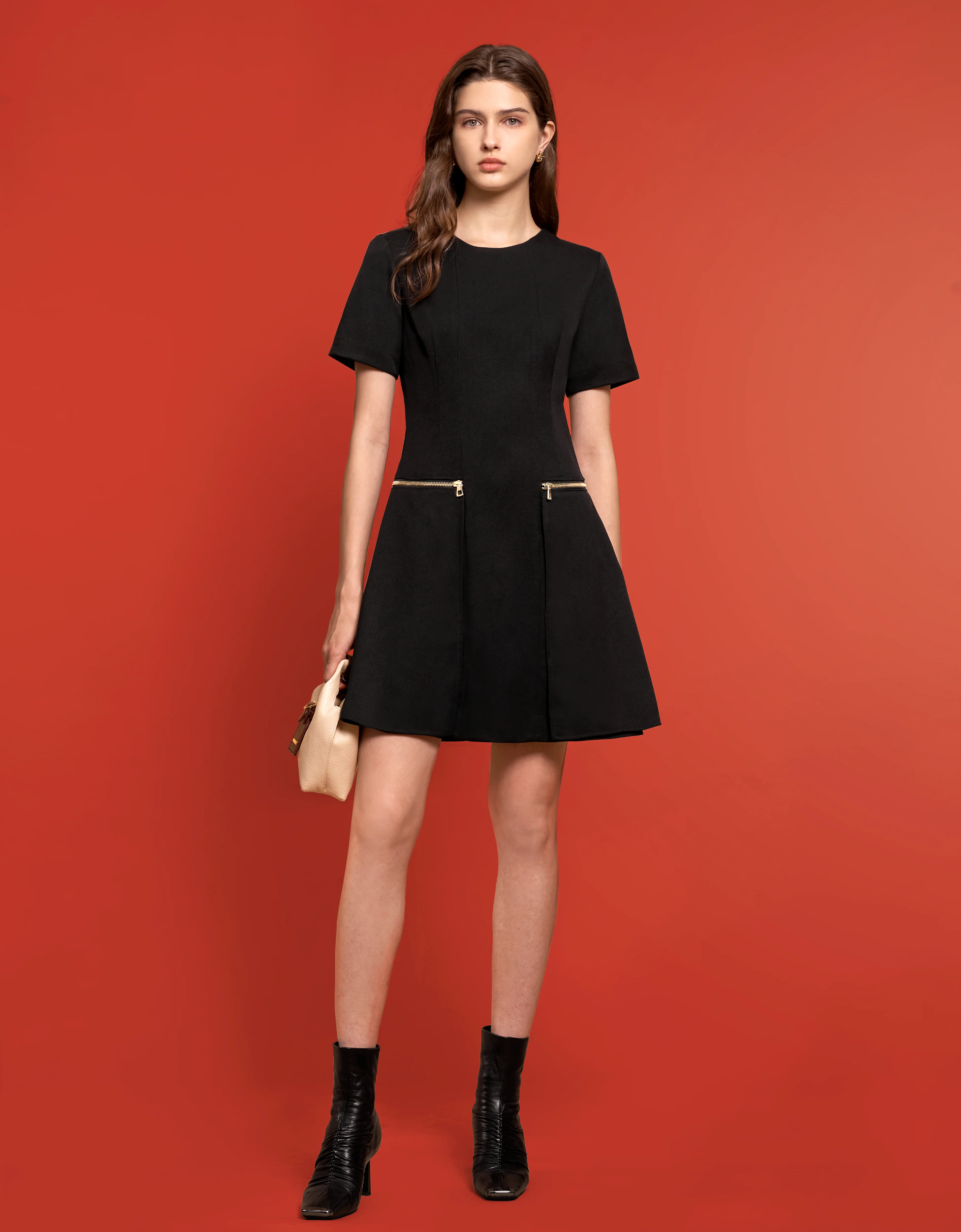 Metallic Zip Pocket Dress - Image 4