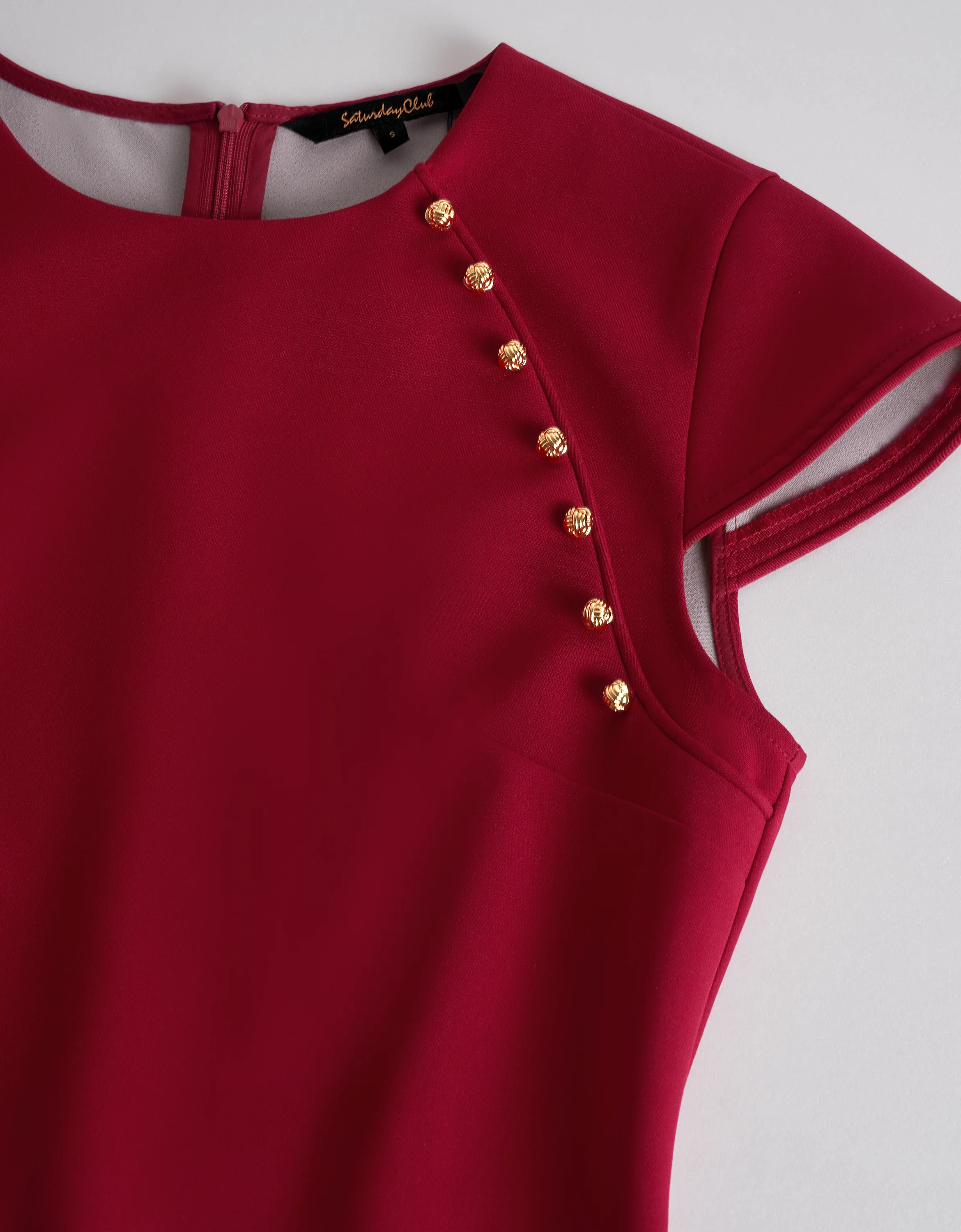 New Chinese Style Shoulder Button Cap Sleeve Dress - Image 5