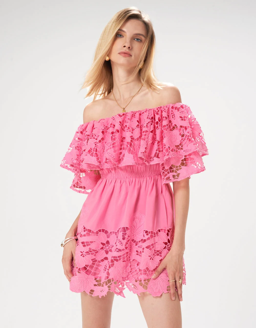 Off Shoulder Lace Dress - Image 7