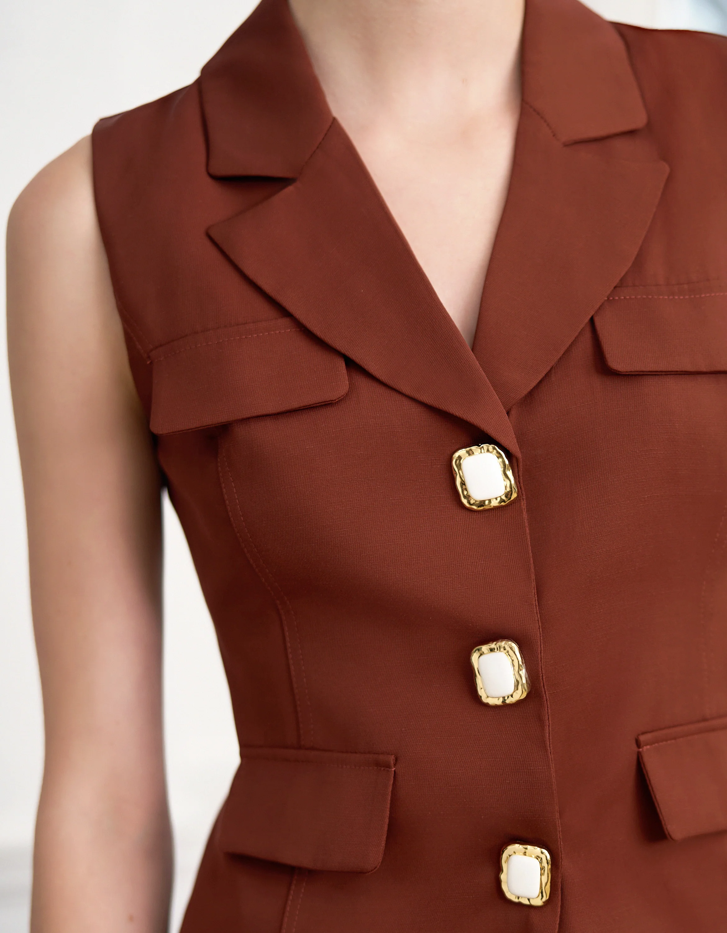Ornate Button Front Suit Vest - Image 7