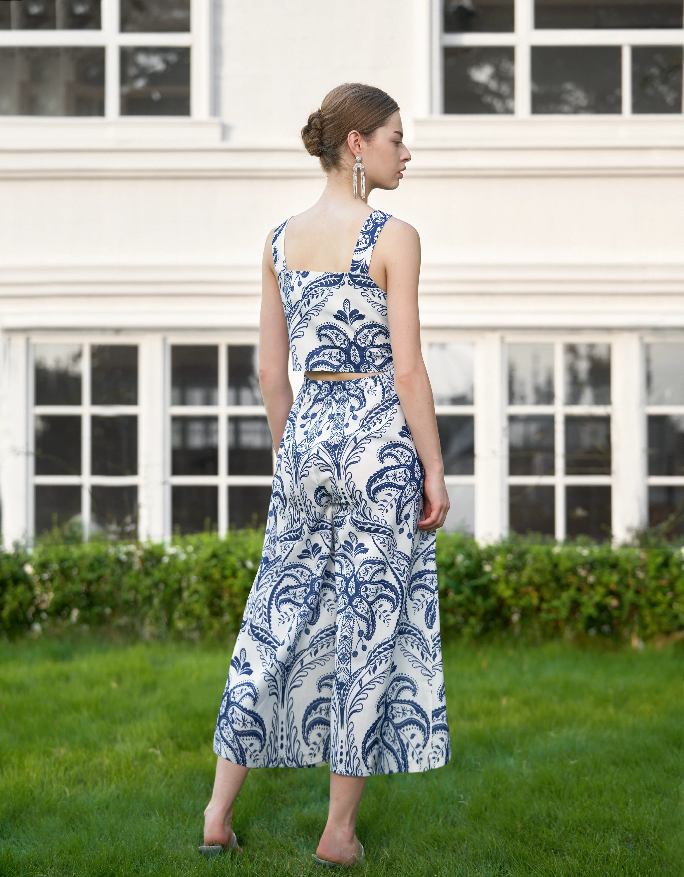Paisley Print Square Neck Jumpsuit - Image 3