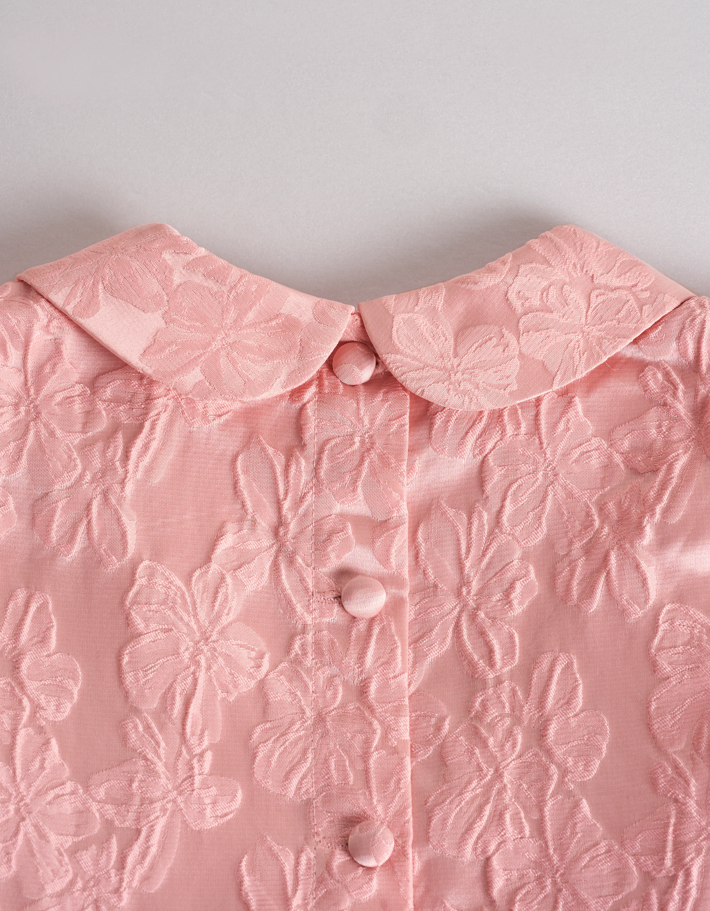 Peter Pan Collar Cap Sleeves Jacquard Dress - Image 6