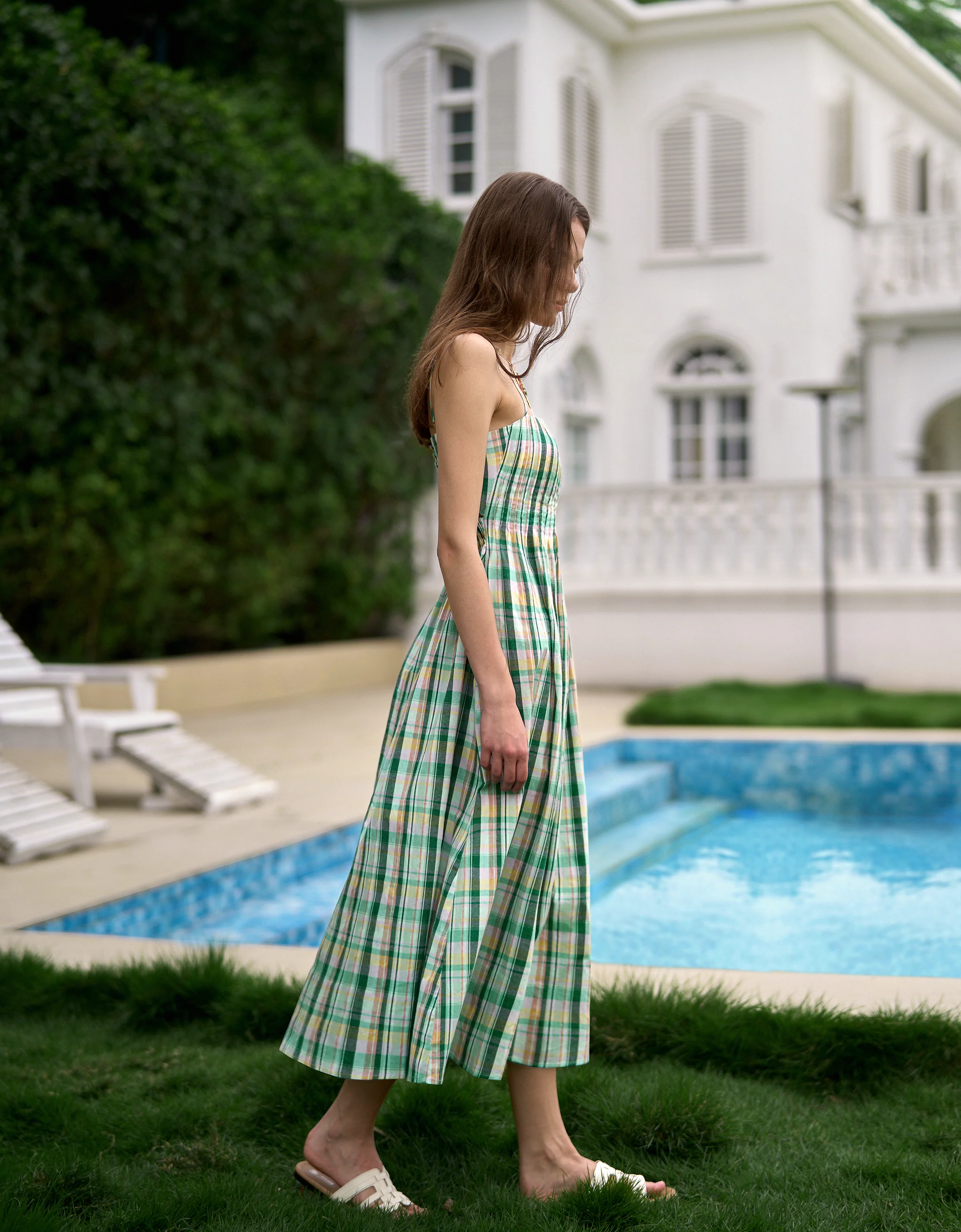 Plaid Midi Strap Dress - Image 3