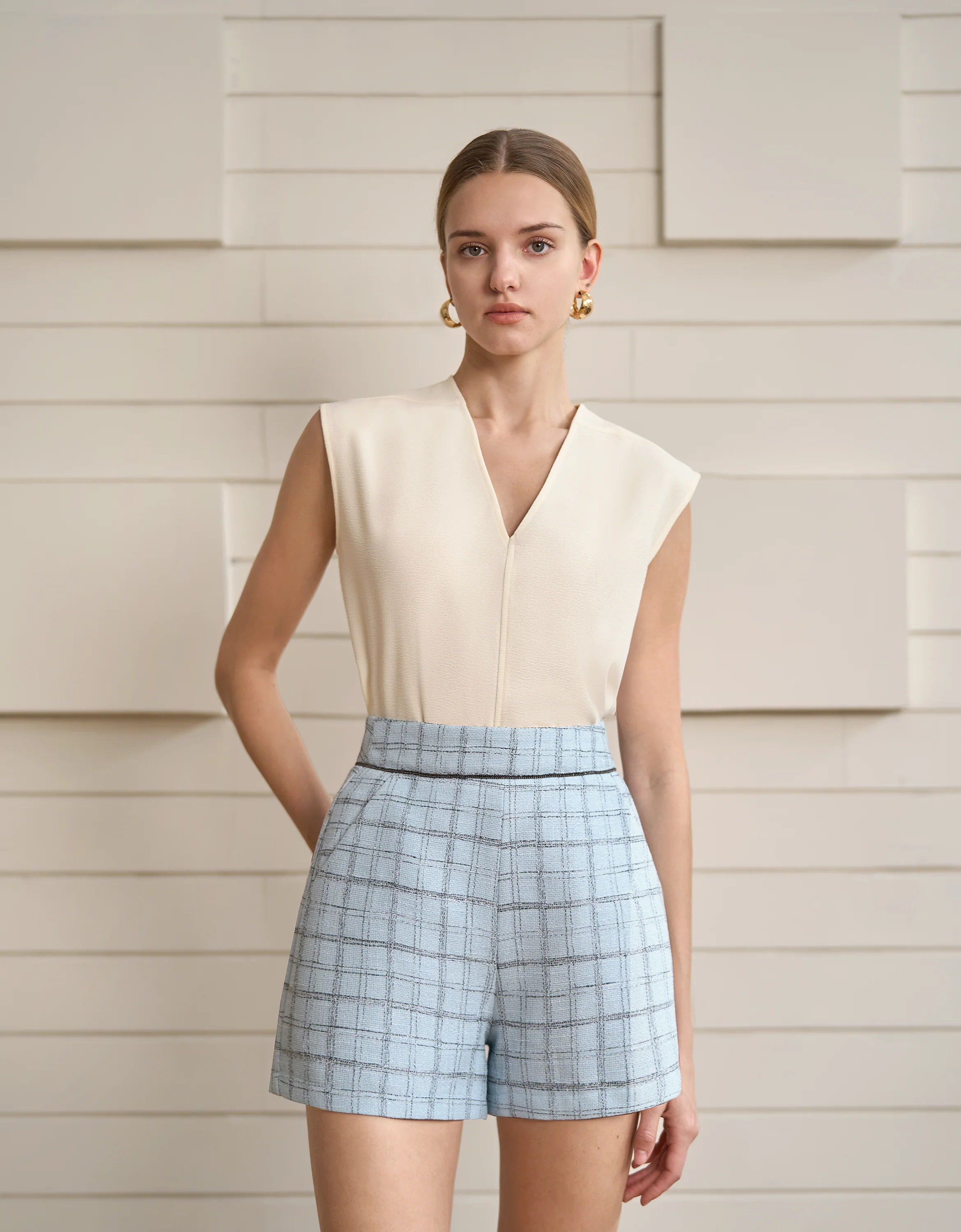 Plaid Tweed Shorts - Image 2