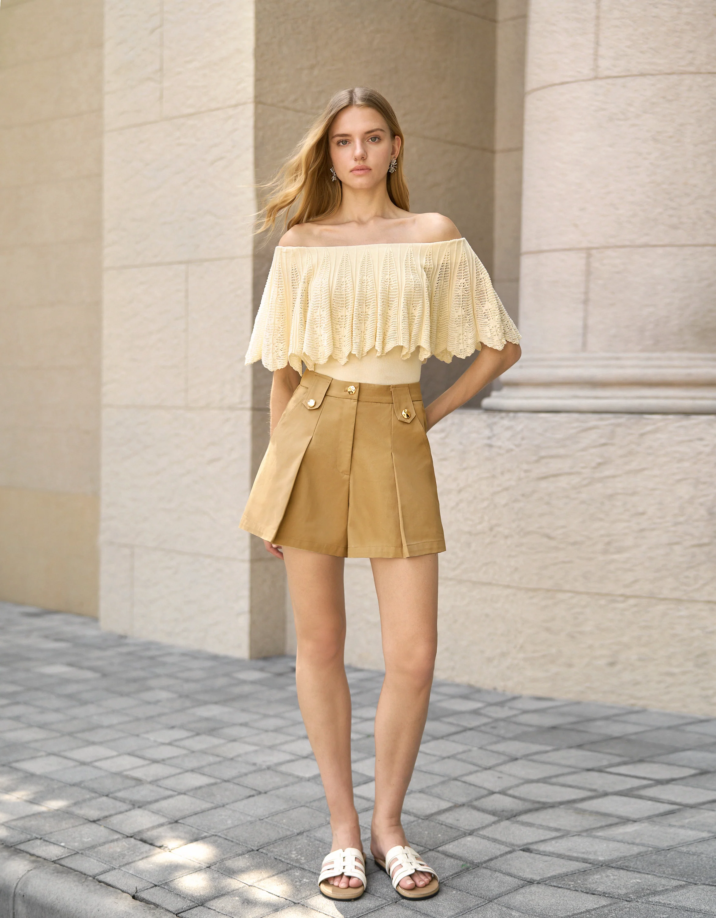 Pleated A-line Shorts - Image 4