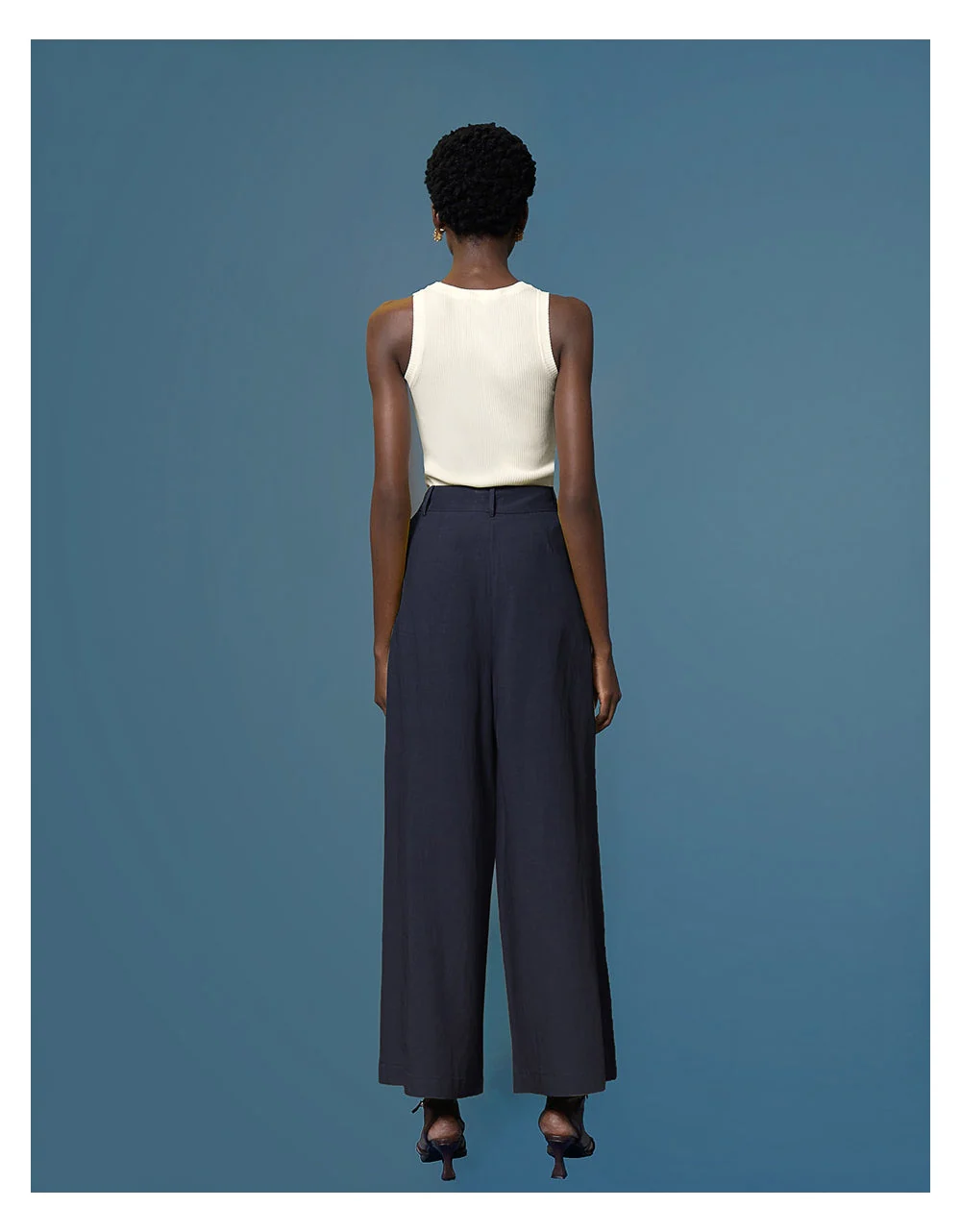 Pleated Detail Wide Leg Pants - Image 9
