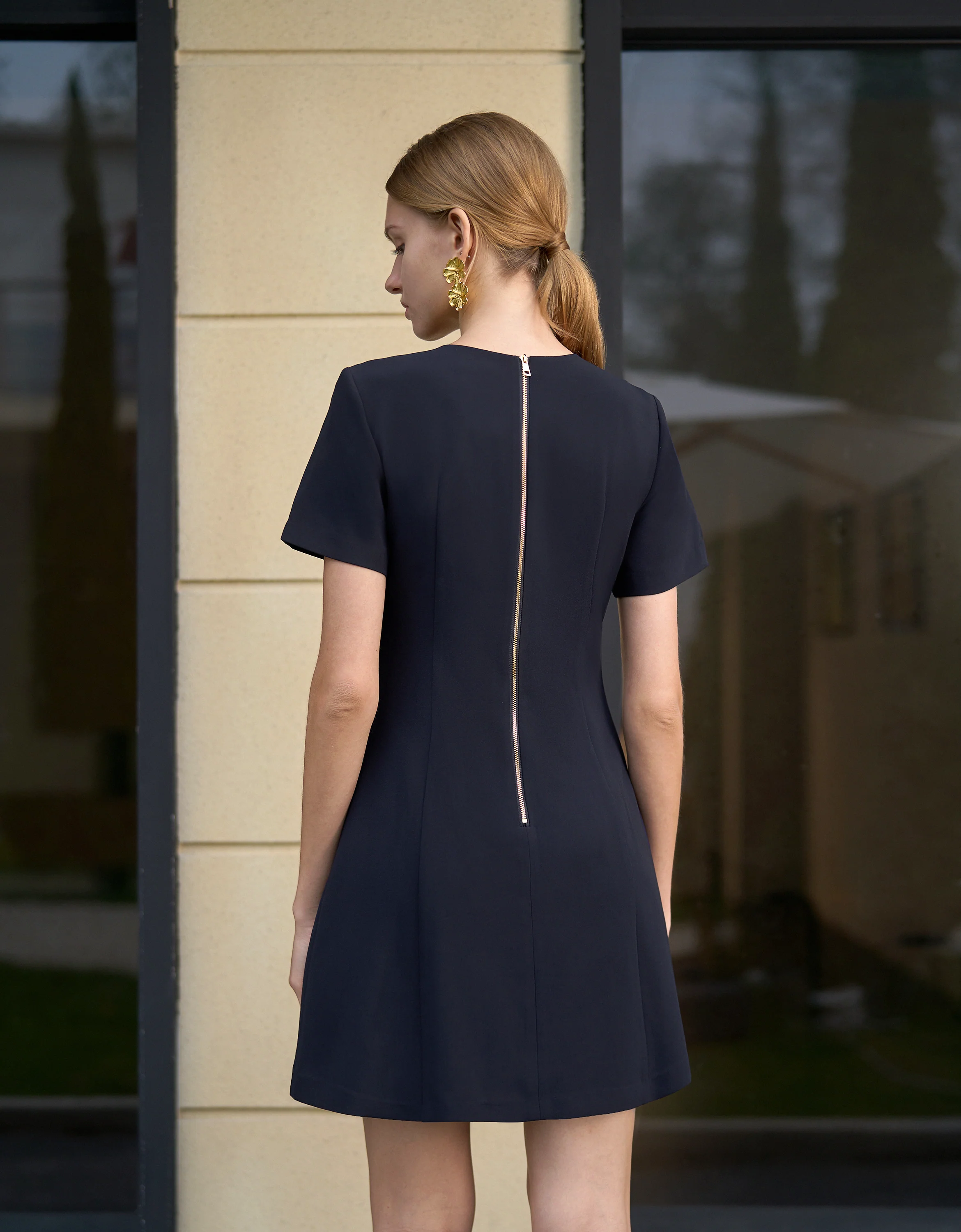 Pleated Front Short Sleeve Dress - Image 10