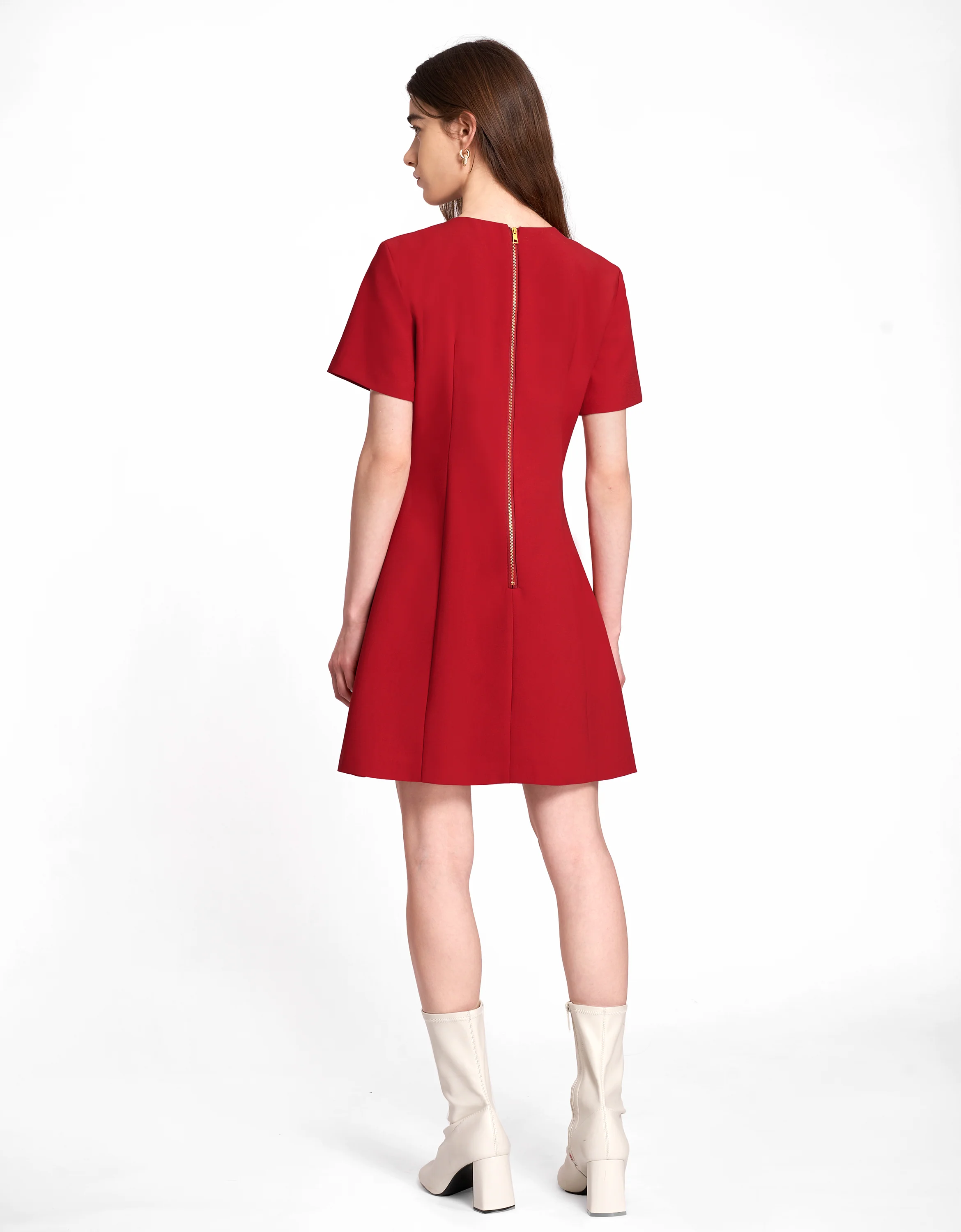 Pleated Front Short Sleeve Dress - Image 17