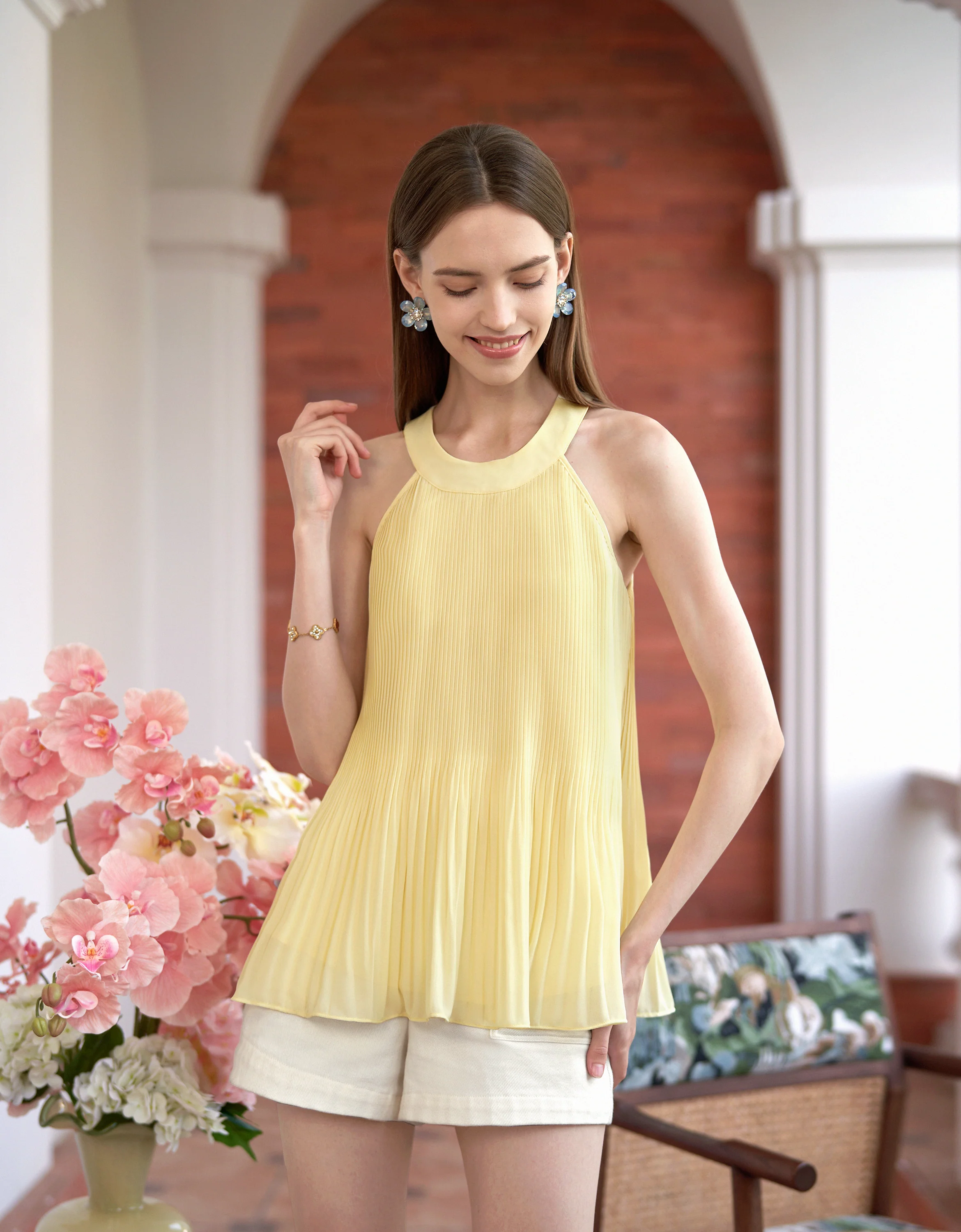 Pleated Halterneck Top - Image 4