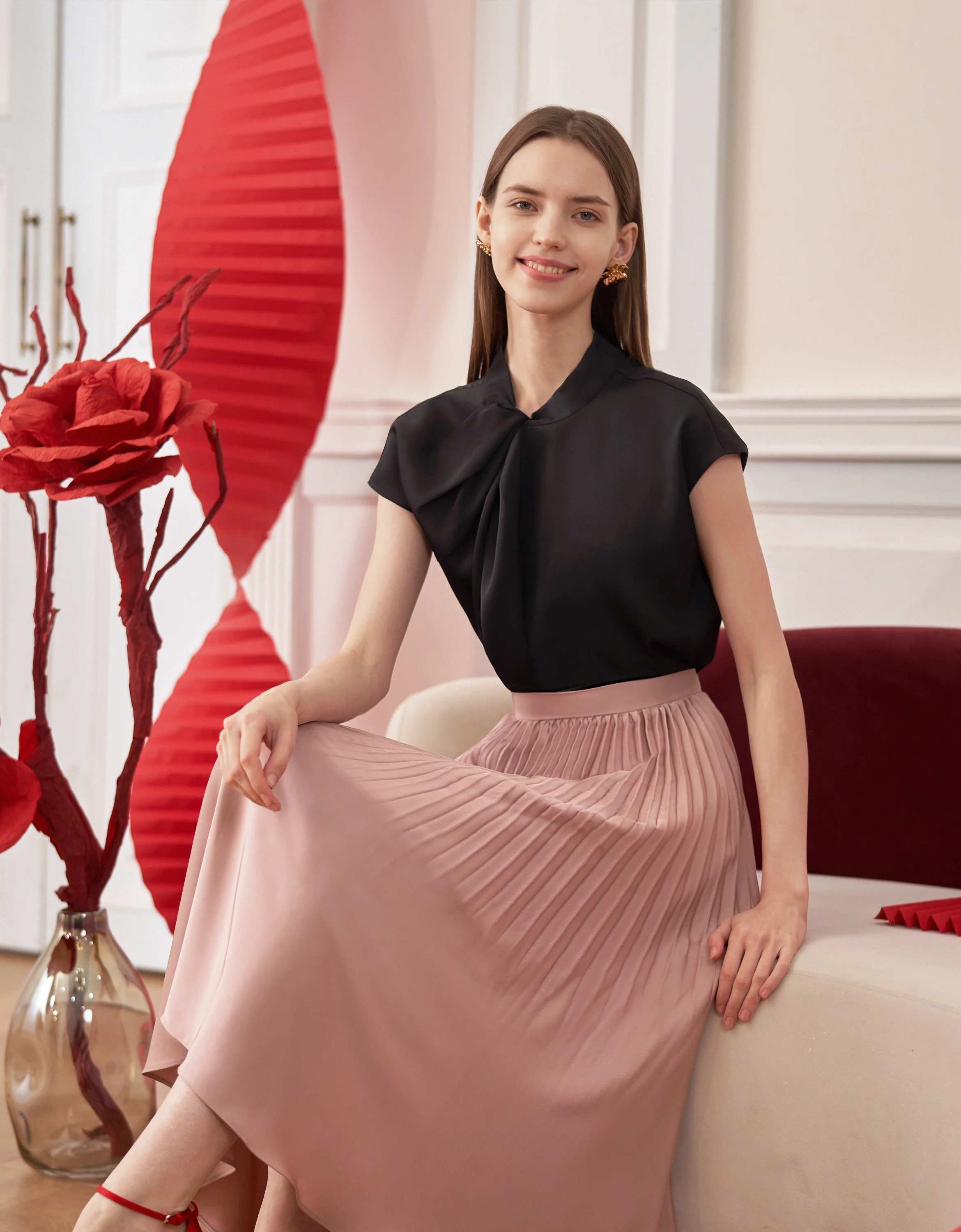 Pleated Midi Fishtail Skirt - Image 14