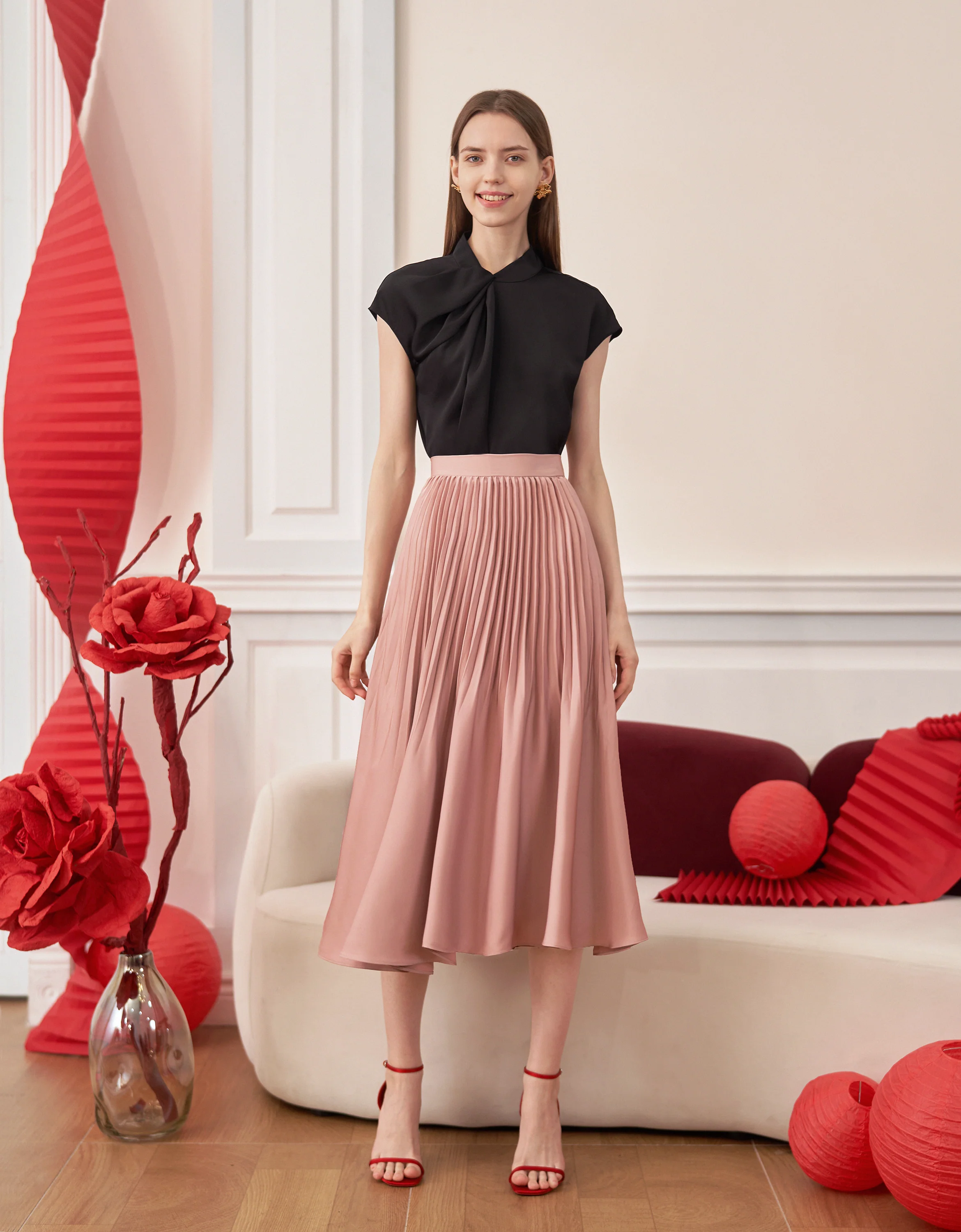 Pleated Midi Fishtail Skirt - Image 15
