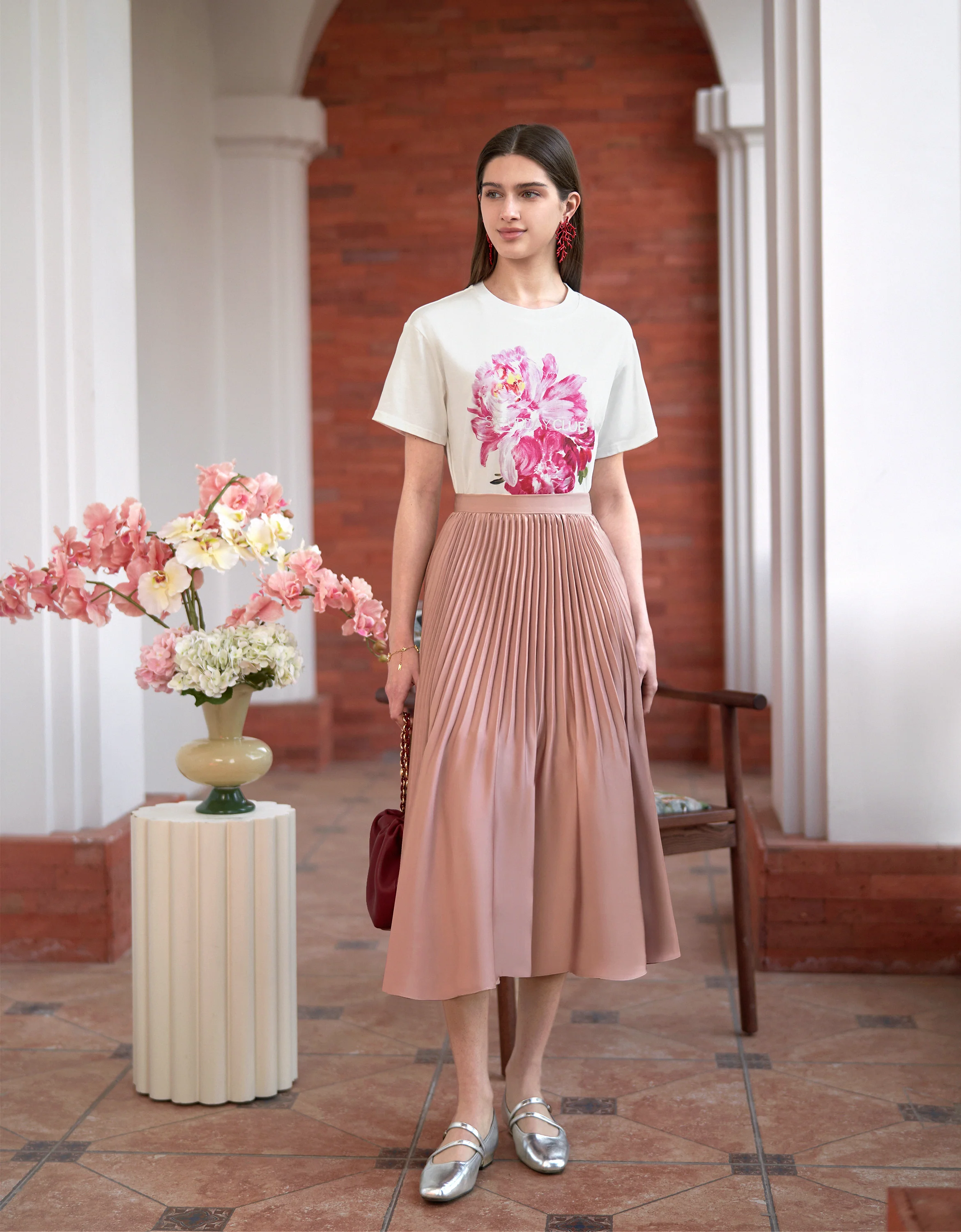 Pleated Midi Fishtail Skirt - Image 17