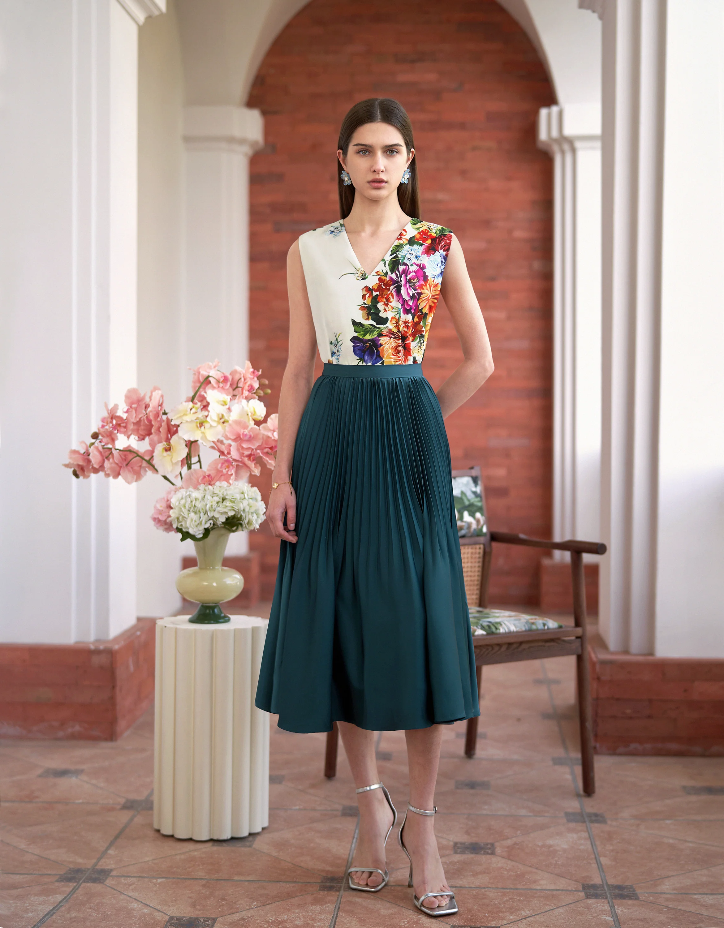 Pleated Midi Fishtail Skirt - Image 23
