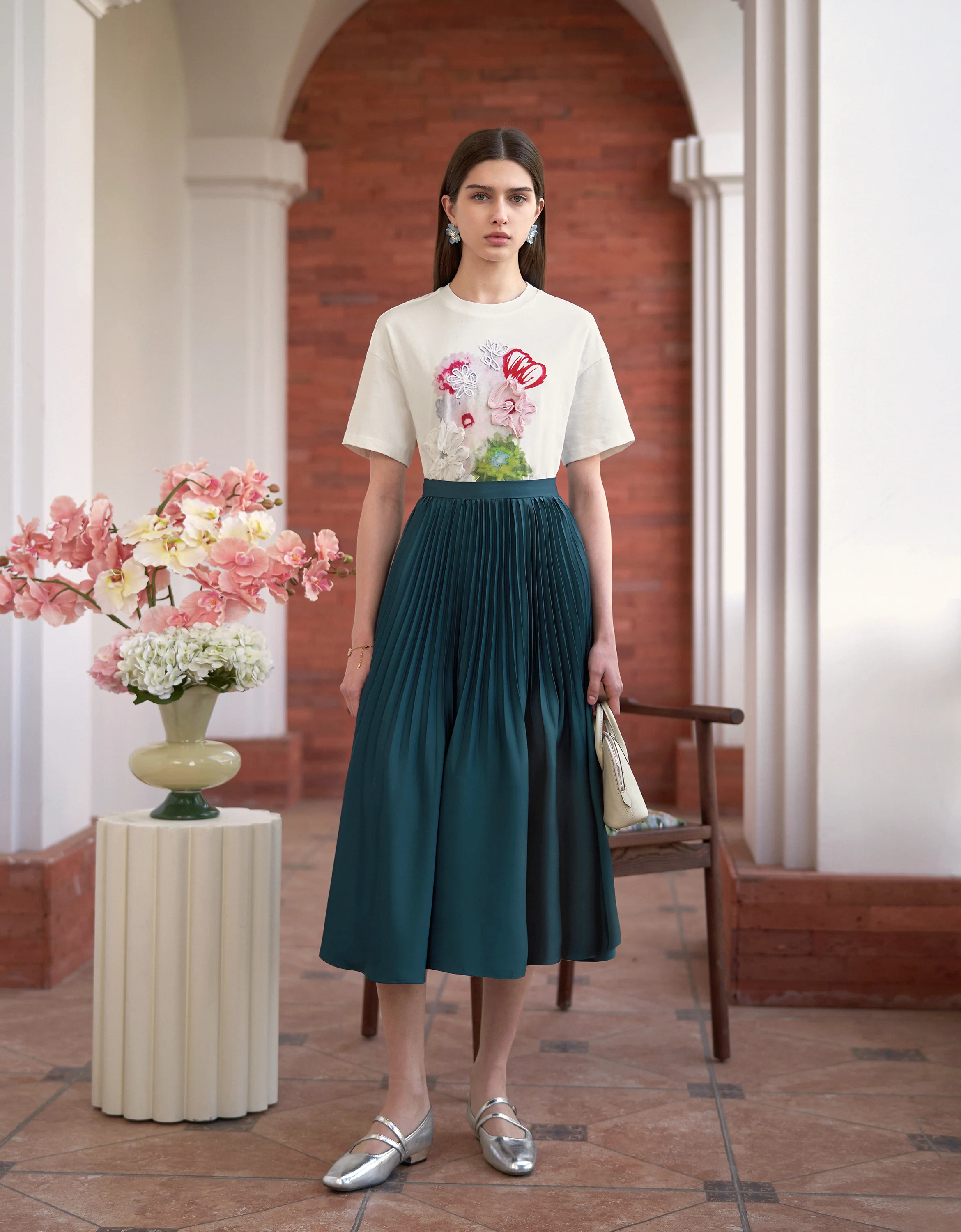 Pleated Midi Fishtail Skirt - Image 24