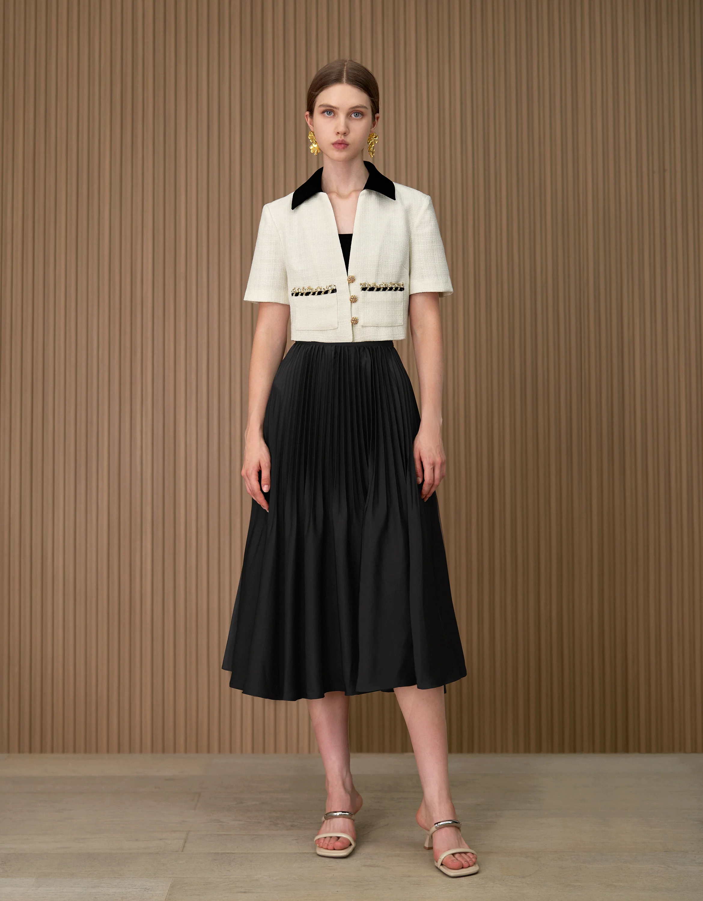 Pleated Midi Fishtail Skirt - Image 3