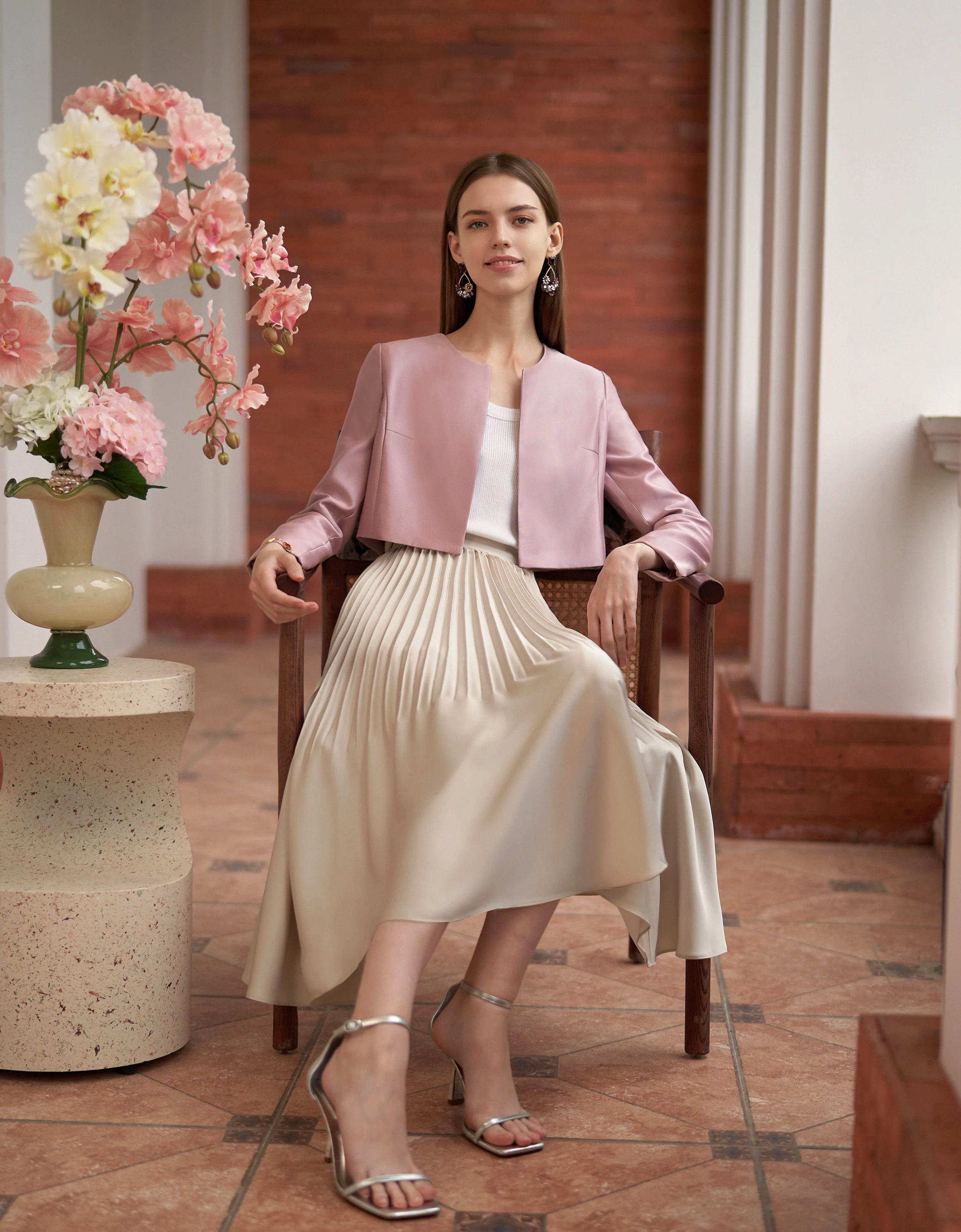 Pleated Midi Fishtail Skirt - Image 33