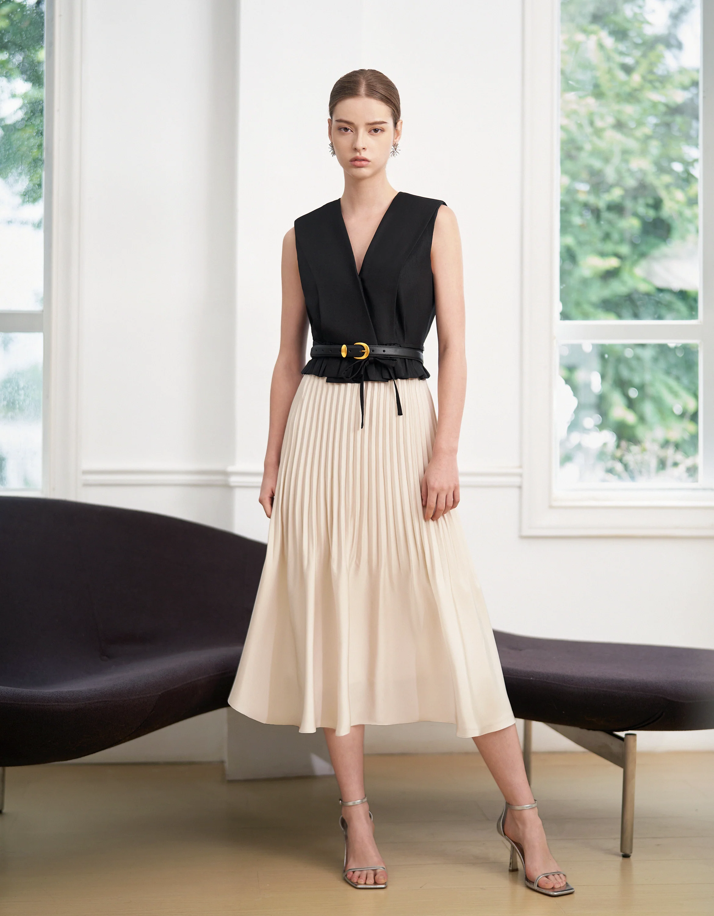 Pleated Midi Fishtail Skirt - Image 34