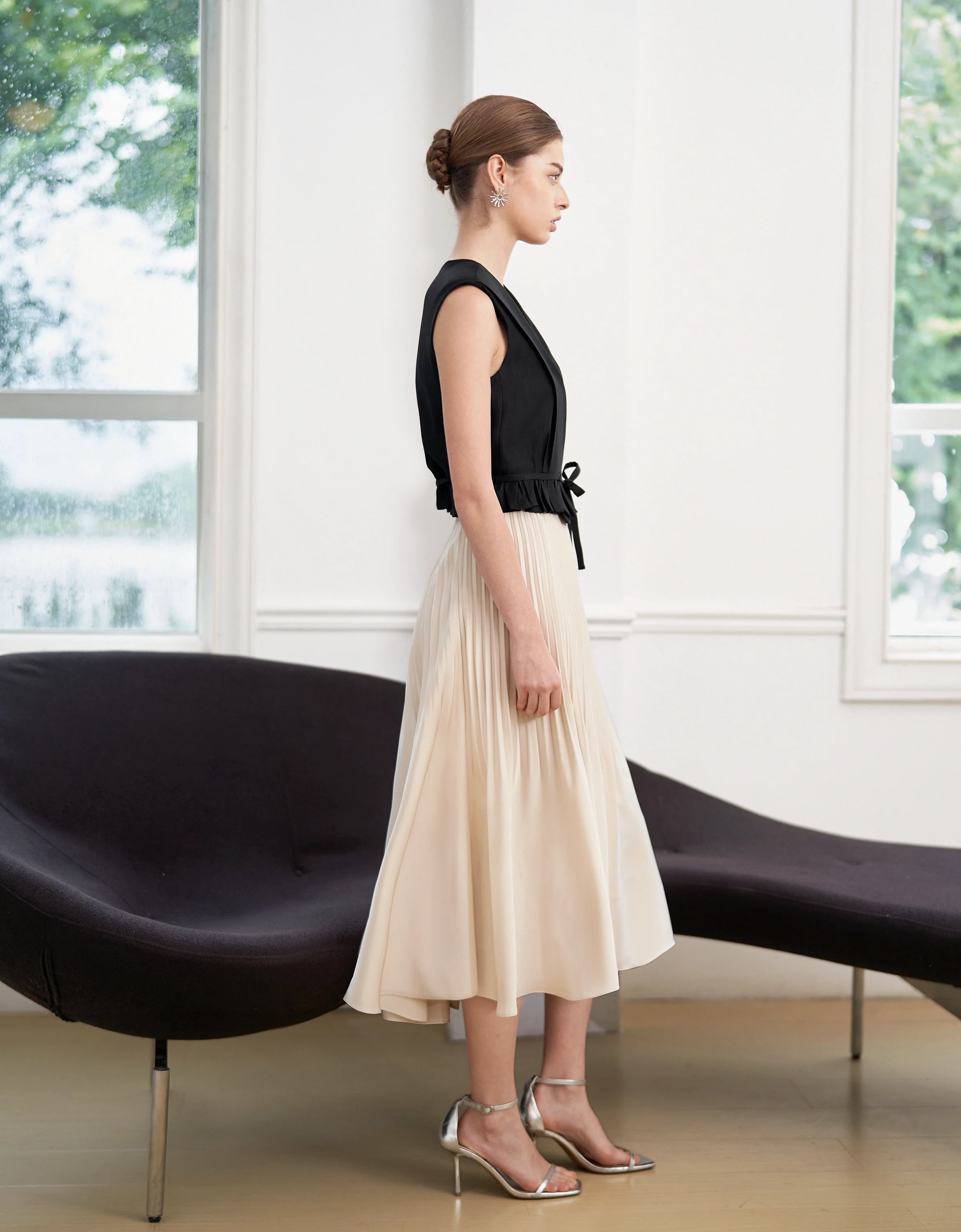 Pleated Midi Fishtail Skirt - Image 35