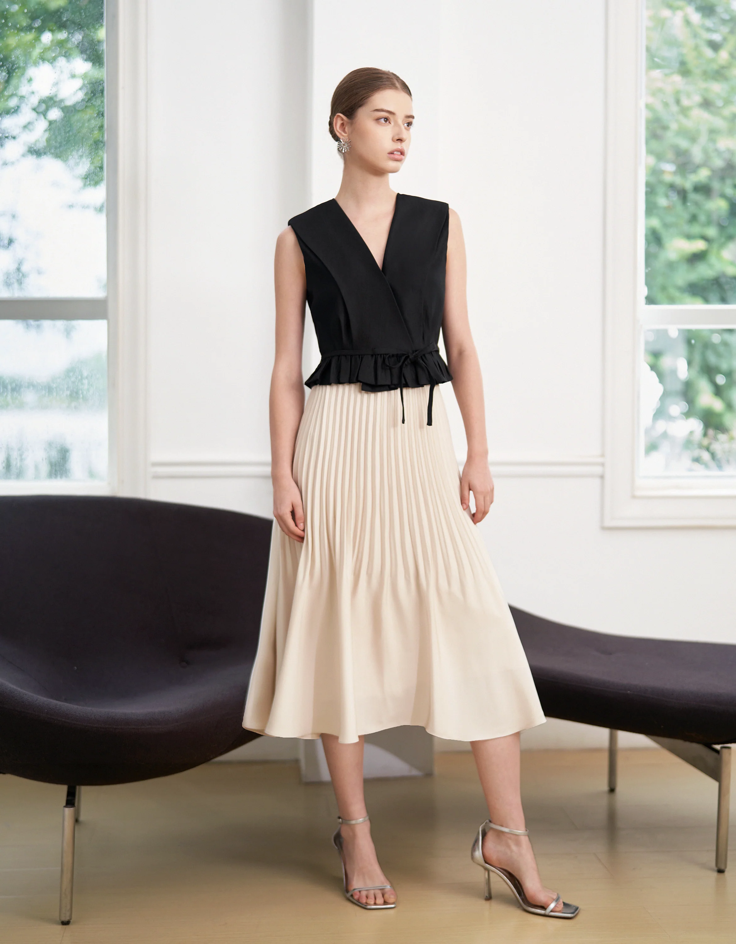 Pleated Midi Fishtail Skirt - Image 37