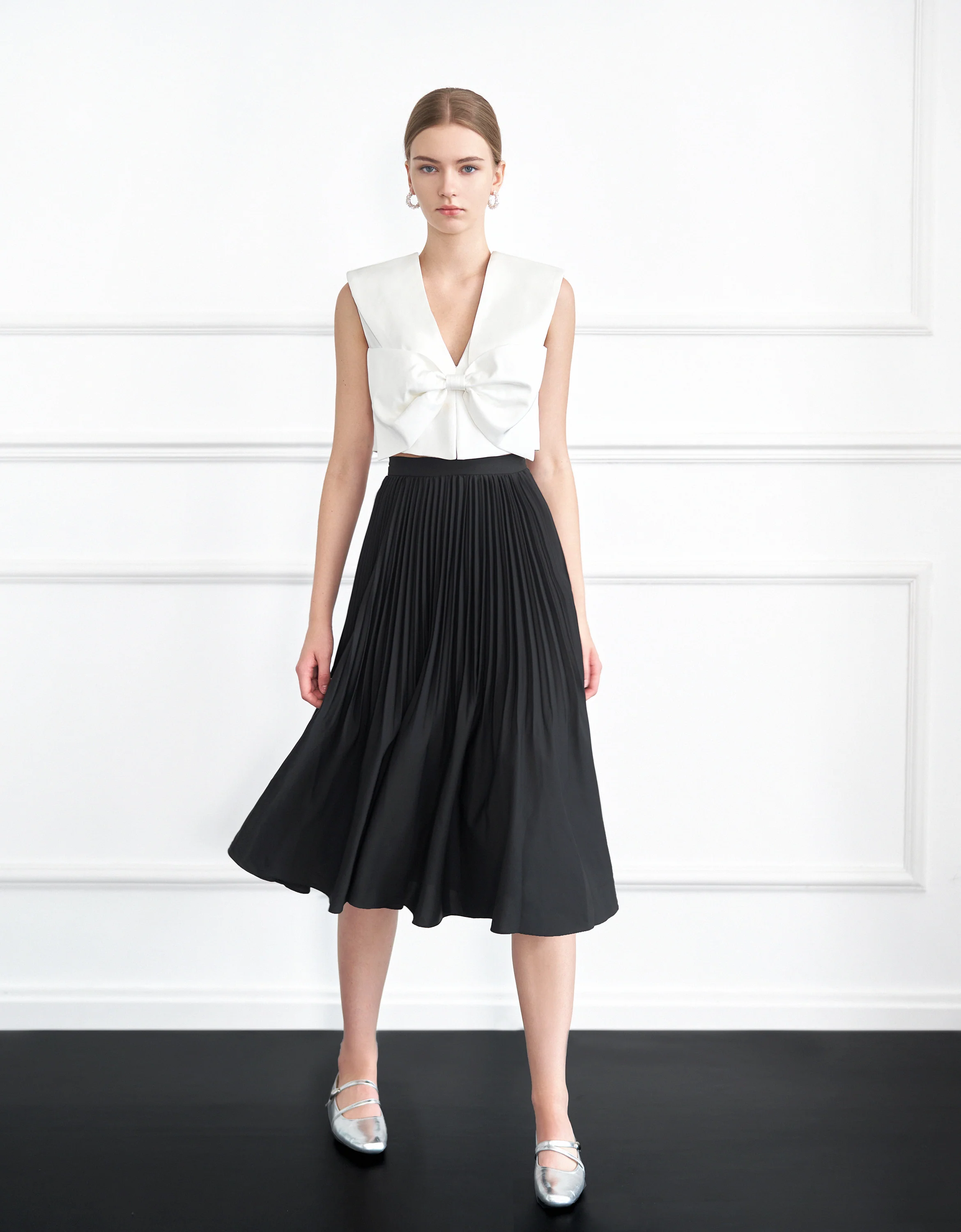 Pleated Midi Fishtail Skirt - Image 4
