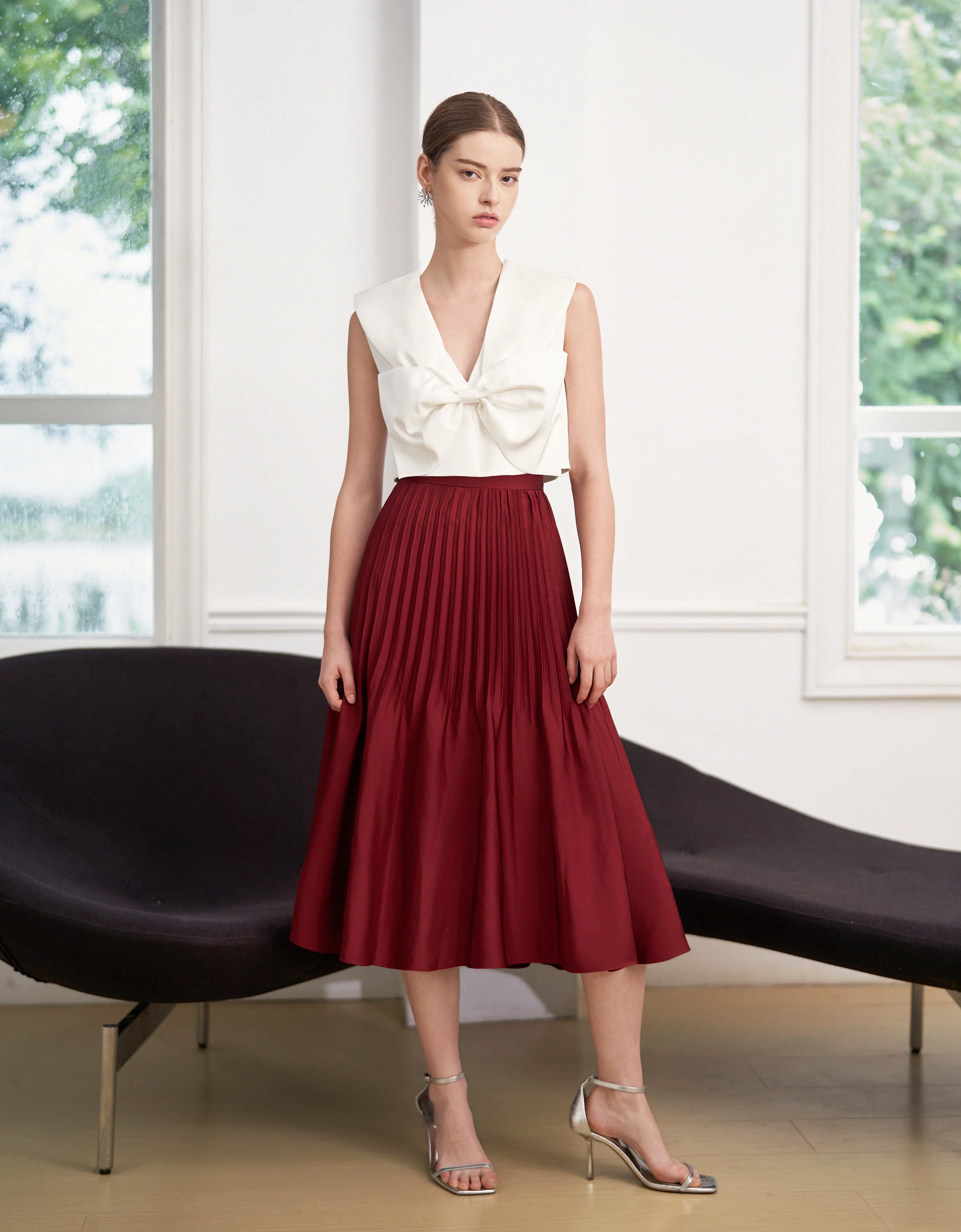 Pleated Midi Fishtail Skirt - Image 52