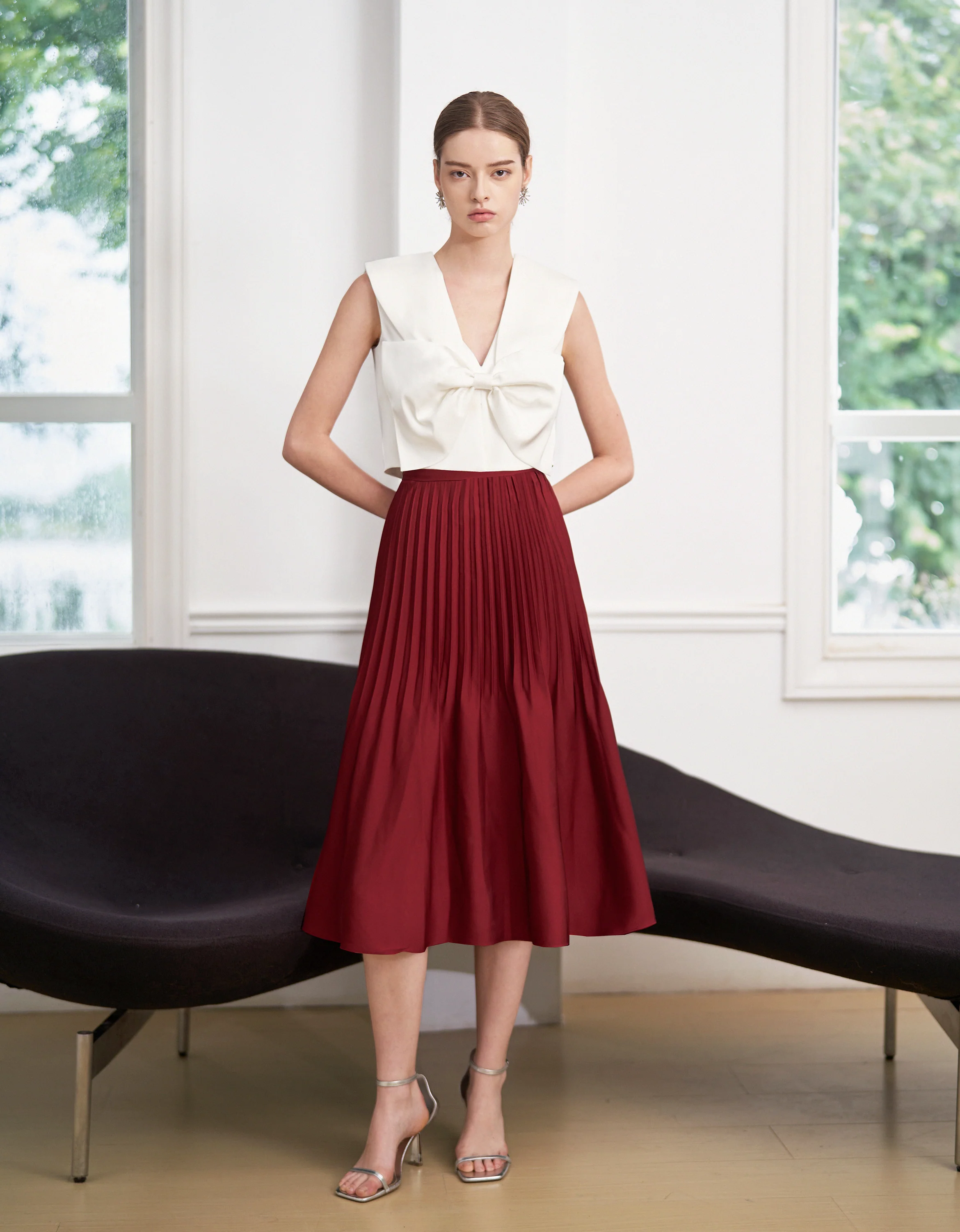 Pleated Midi Fishtail Skirt - Image 53