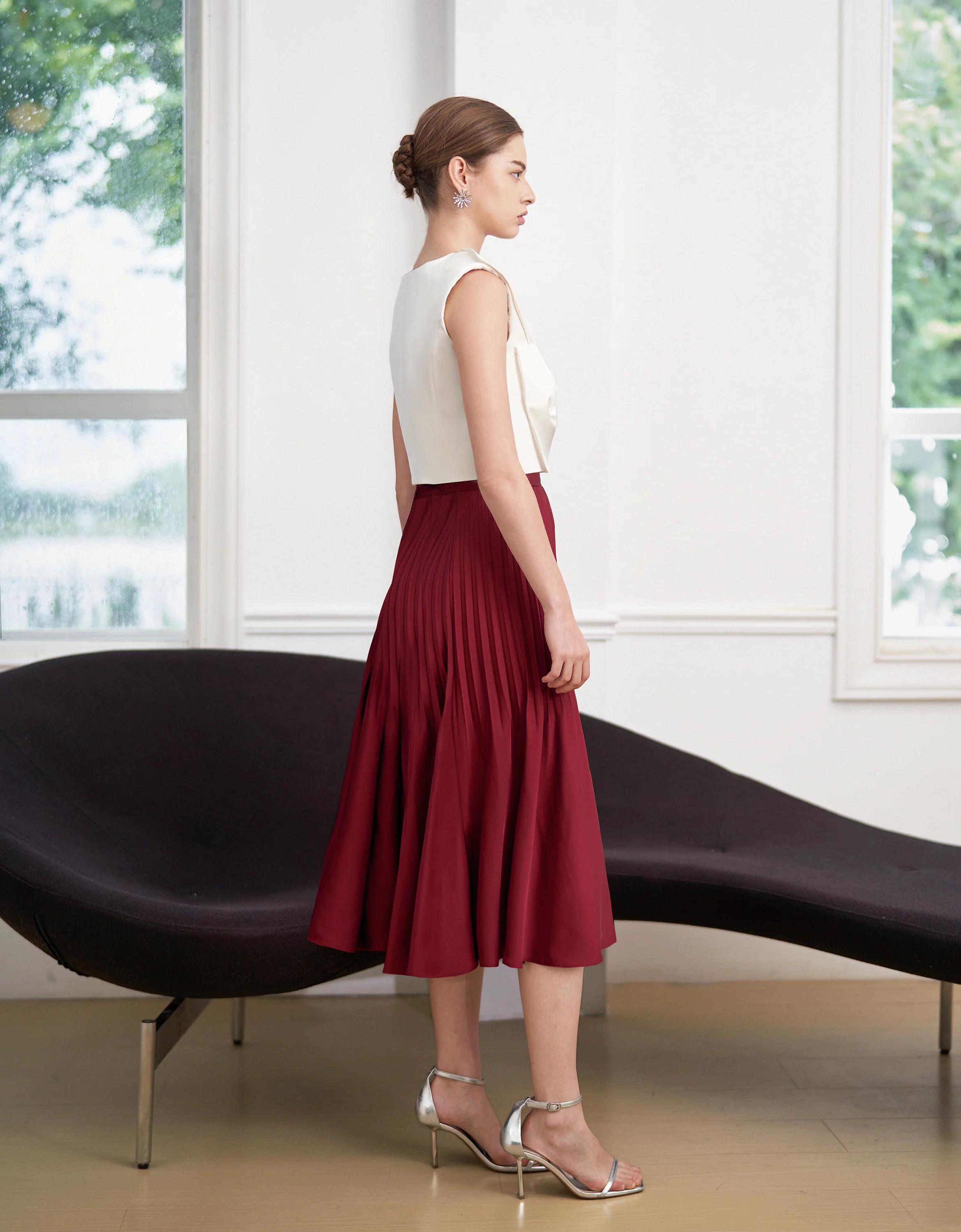 Pleated Midi Fishtail Skirt - Image 54