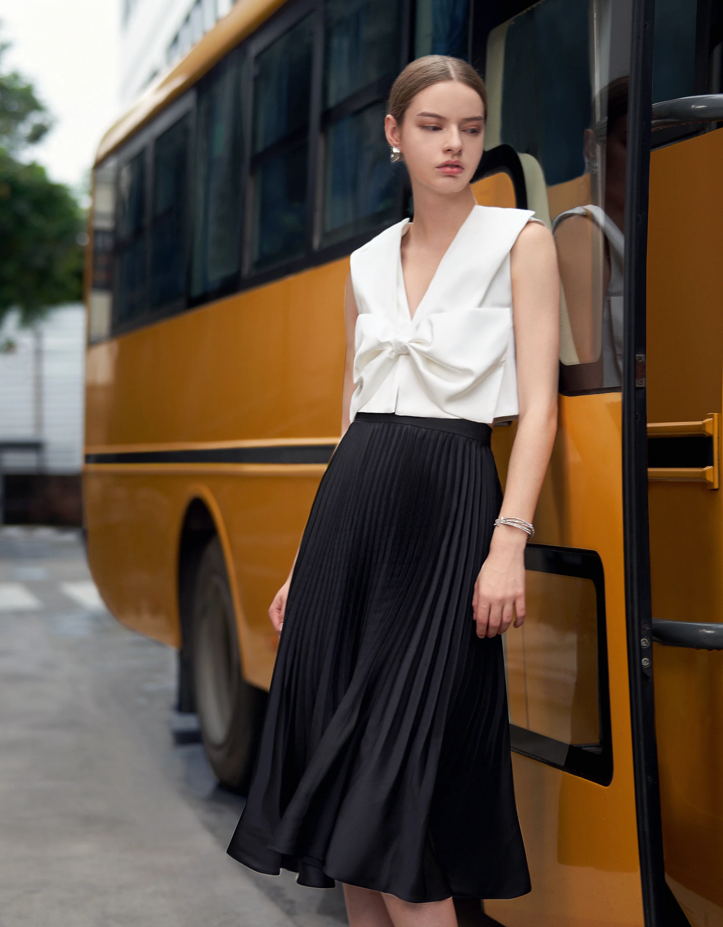Pleated Midi Fishtail Skirt - Image 6